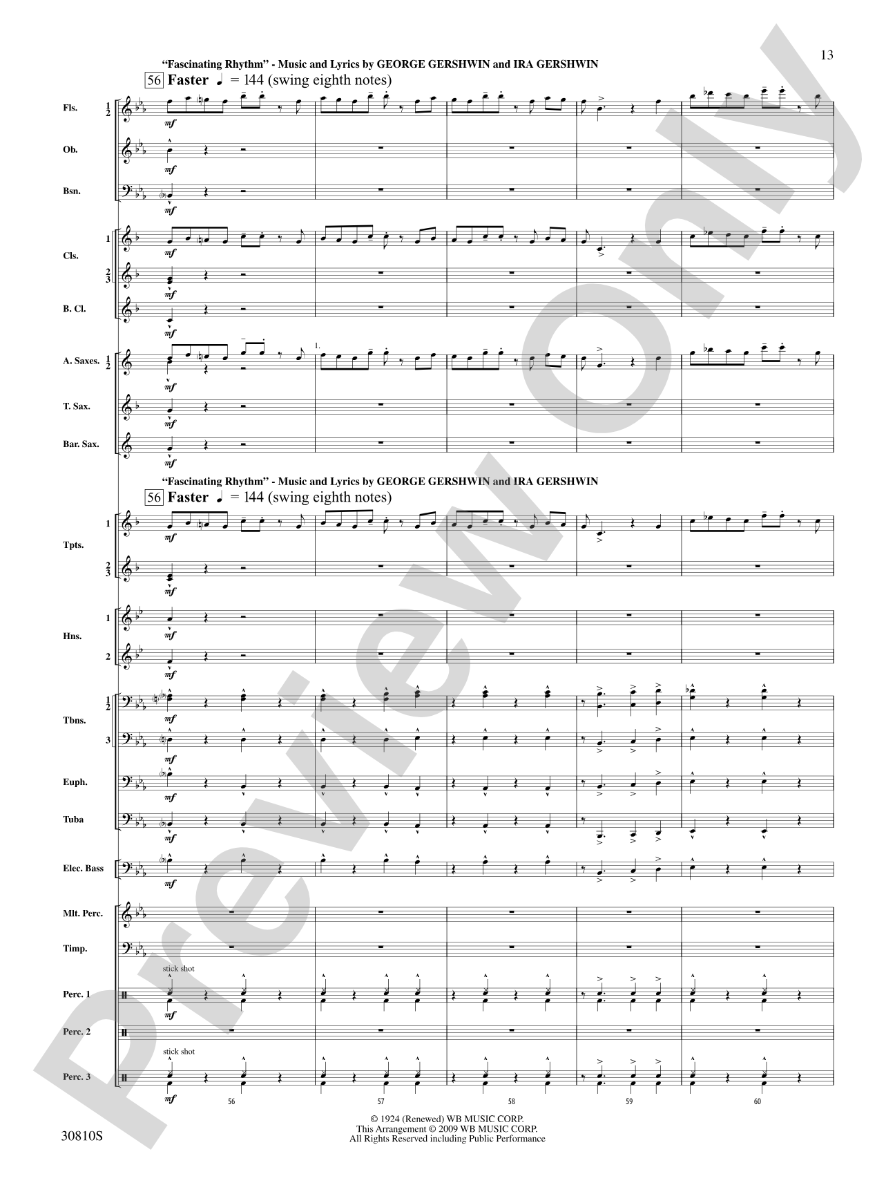 A Tribute to Gershwin: Concert Band Conductor Score & Parts