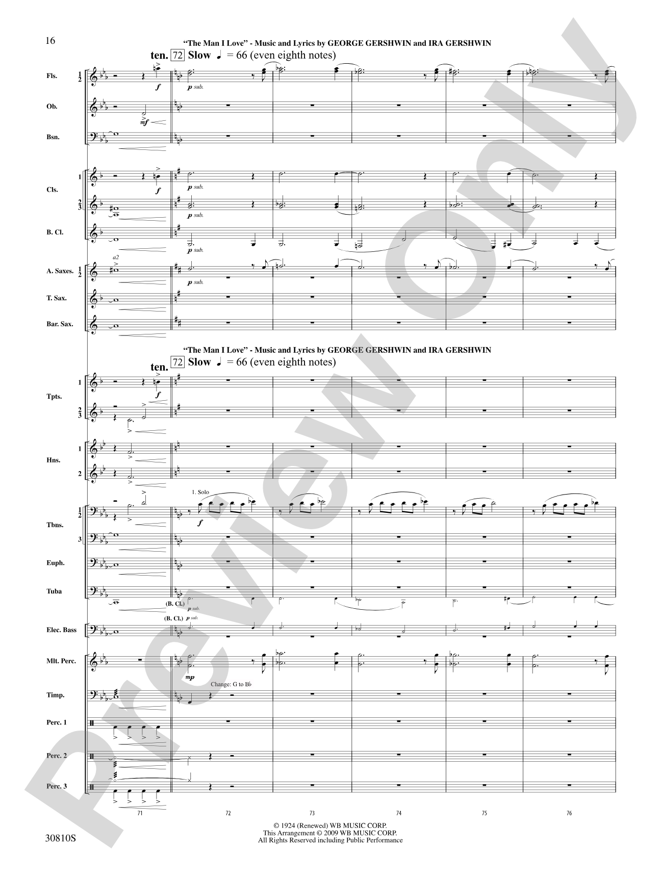 A Tribute to Gershwin: Concert Band Conductor Score & Parts