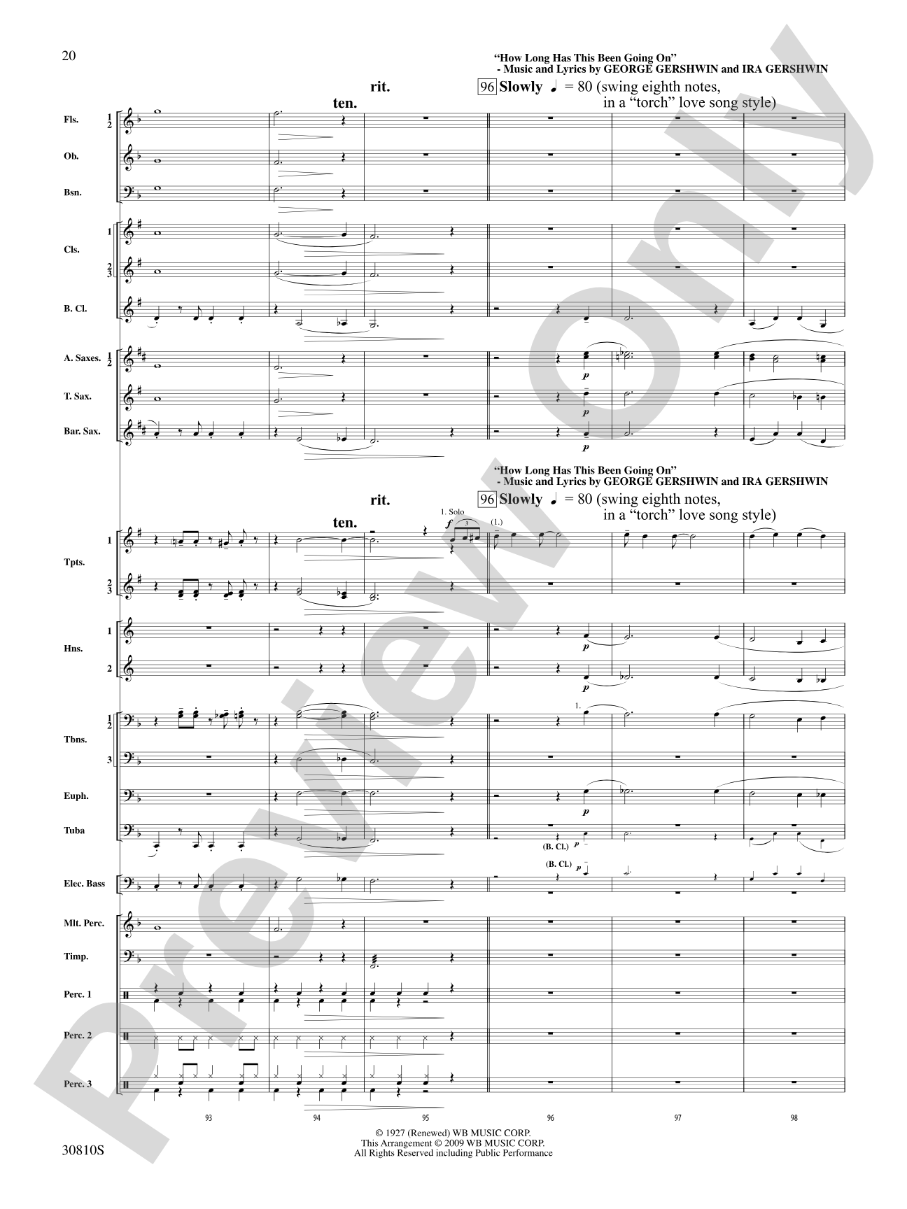 A Tribute to Gershwin: Concert Band Conductor Score & Parts