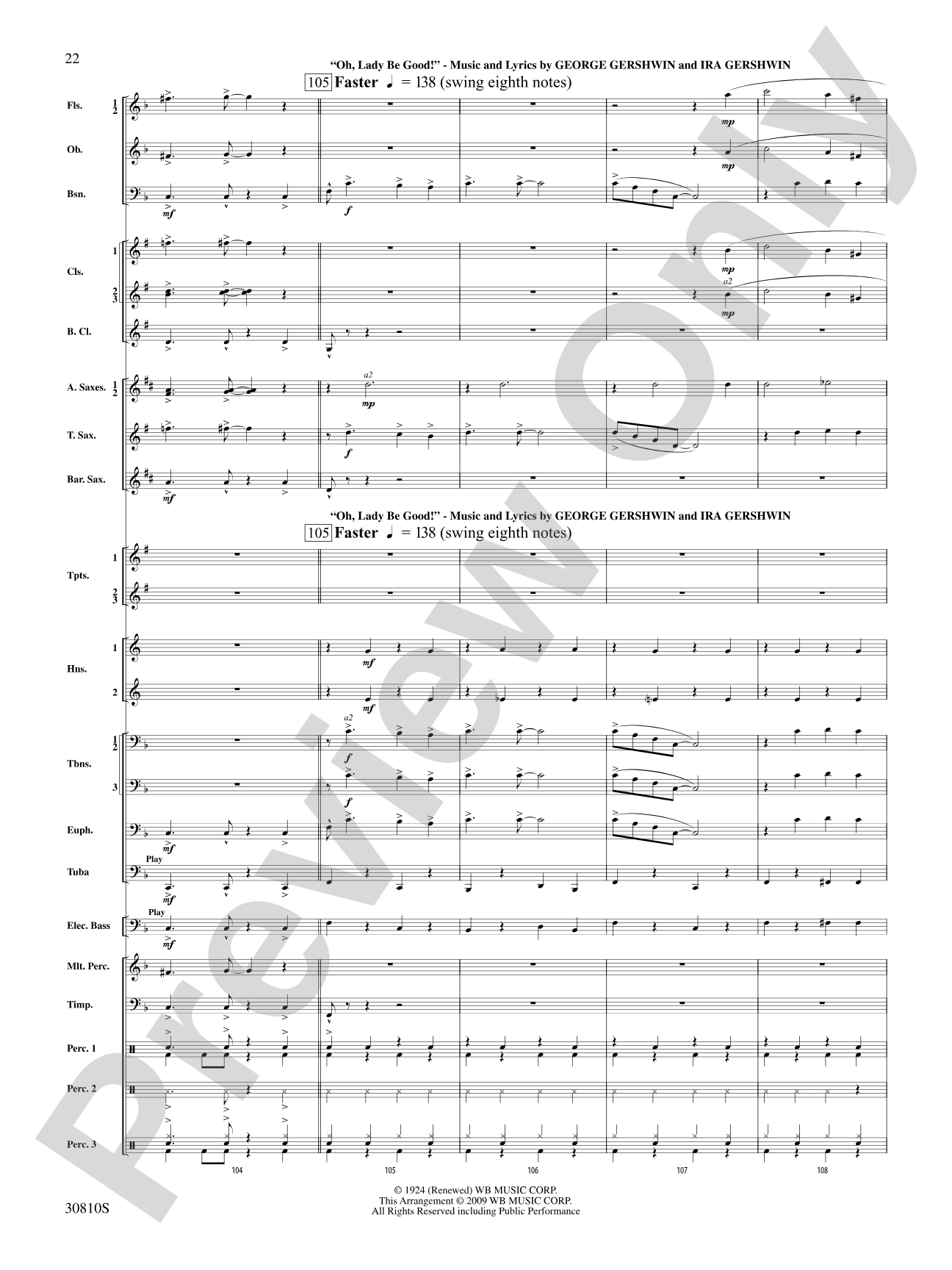 A Tribute to Gershwin: Concert Band Conductor Score & Parts