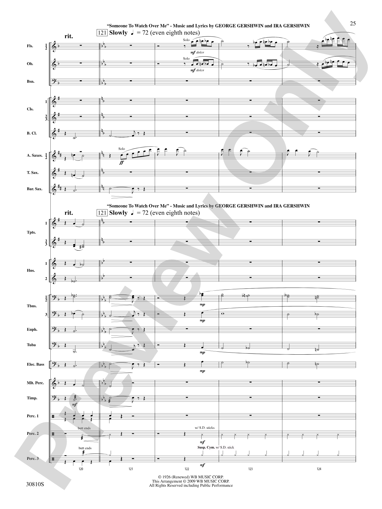 A Tribute to Gershwin: Concert Band Conductor Score & Parts