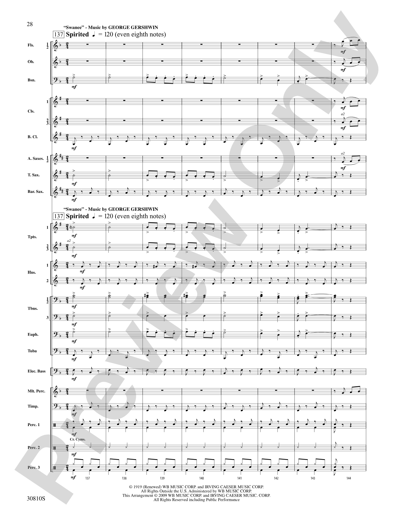 A Tribute to Gershwin: Concert Band Conductor Score & Parts