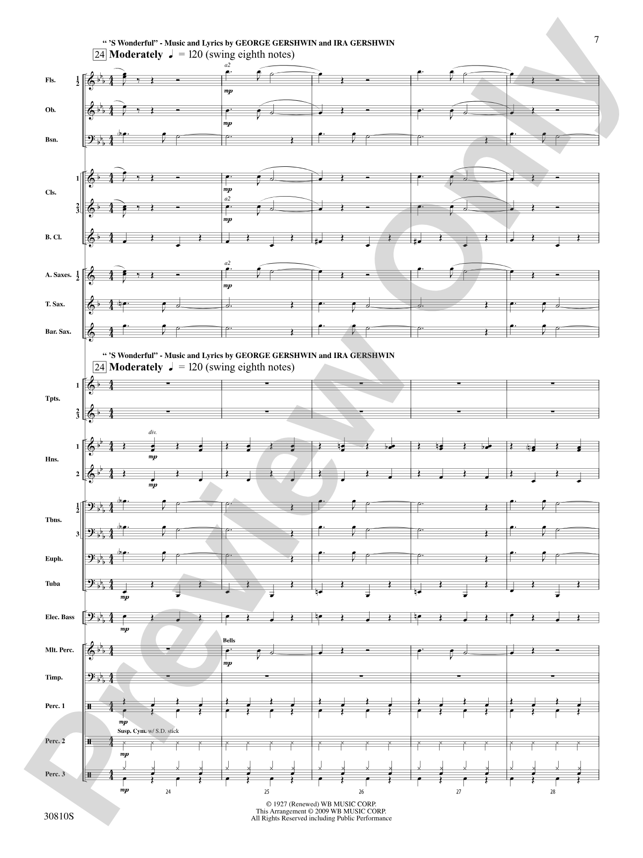 A Tribute to Gershwin: Concert Band Conductor Score & Parts
