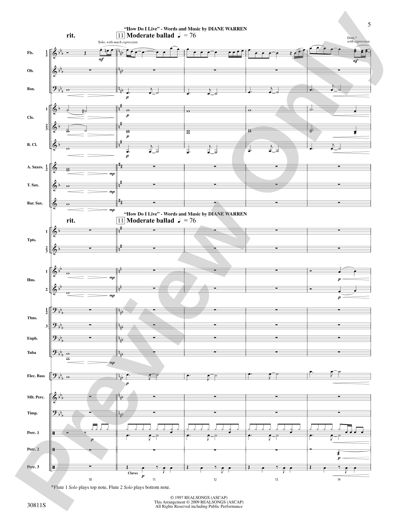 Academy Nights Remembered (The Music of Diane Warren): Concert Band Conductor Score & Parts
