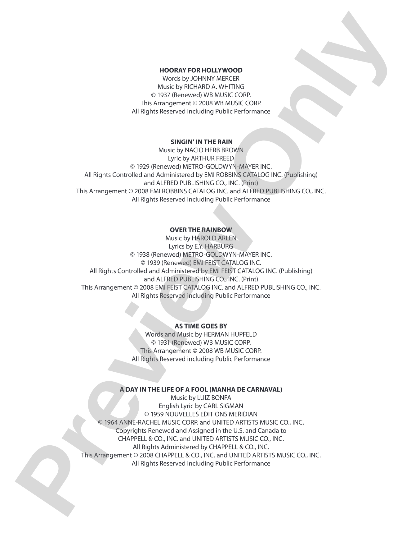 Salute to the Cinema: Concert Band Conductor Score & Parts