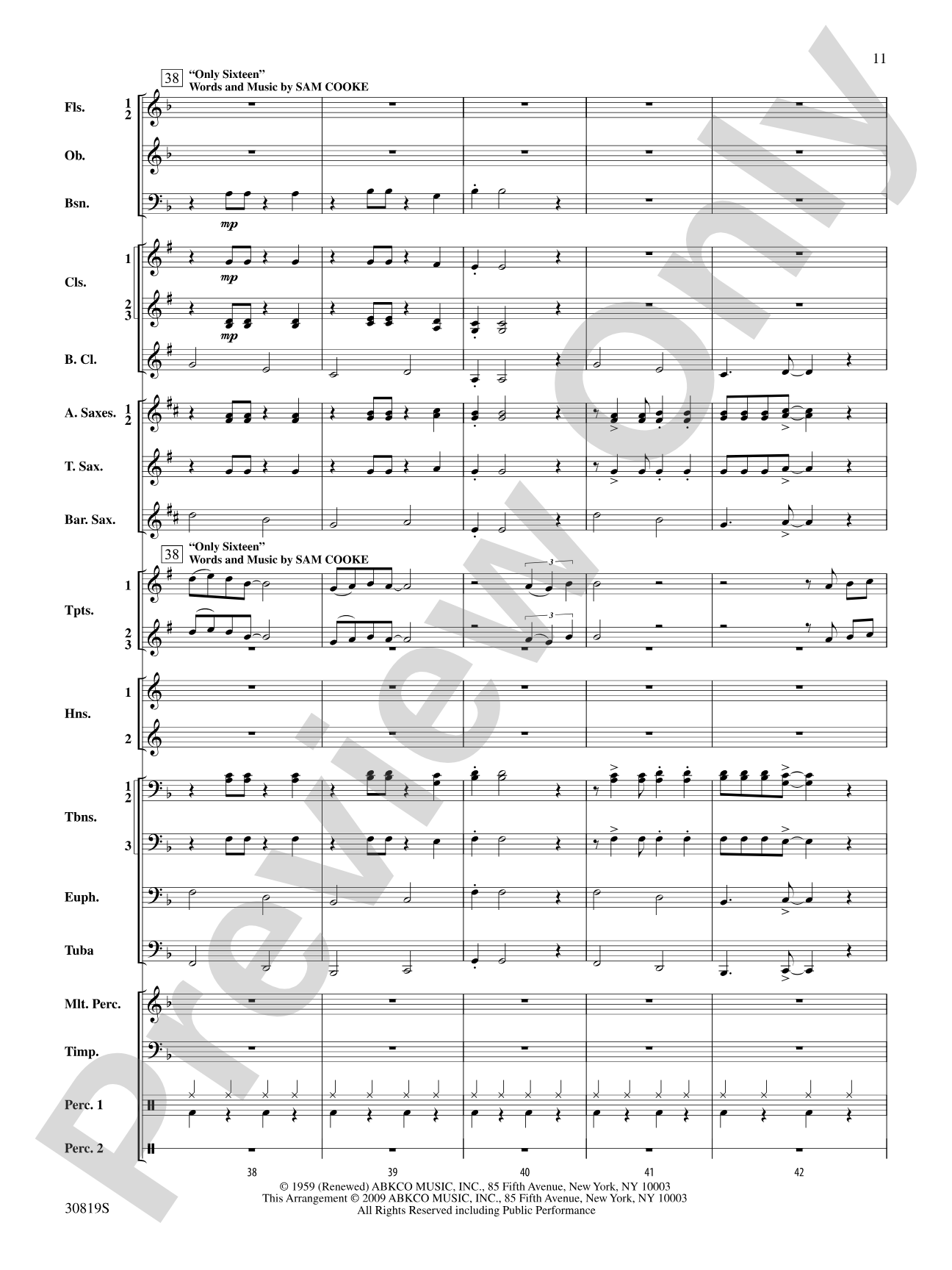 Sixties Gold: Concert Band Conductor Score & Parts