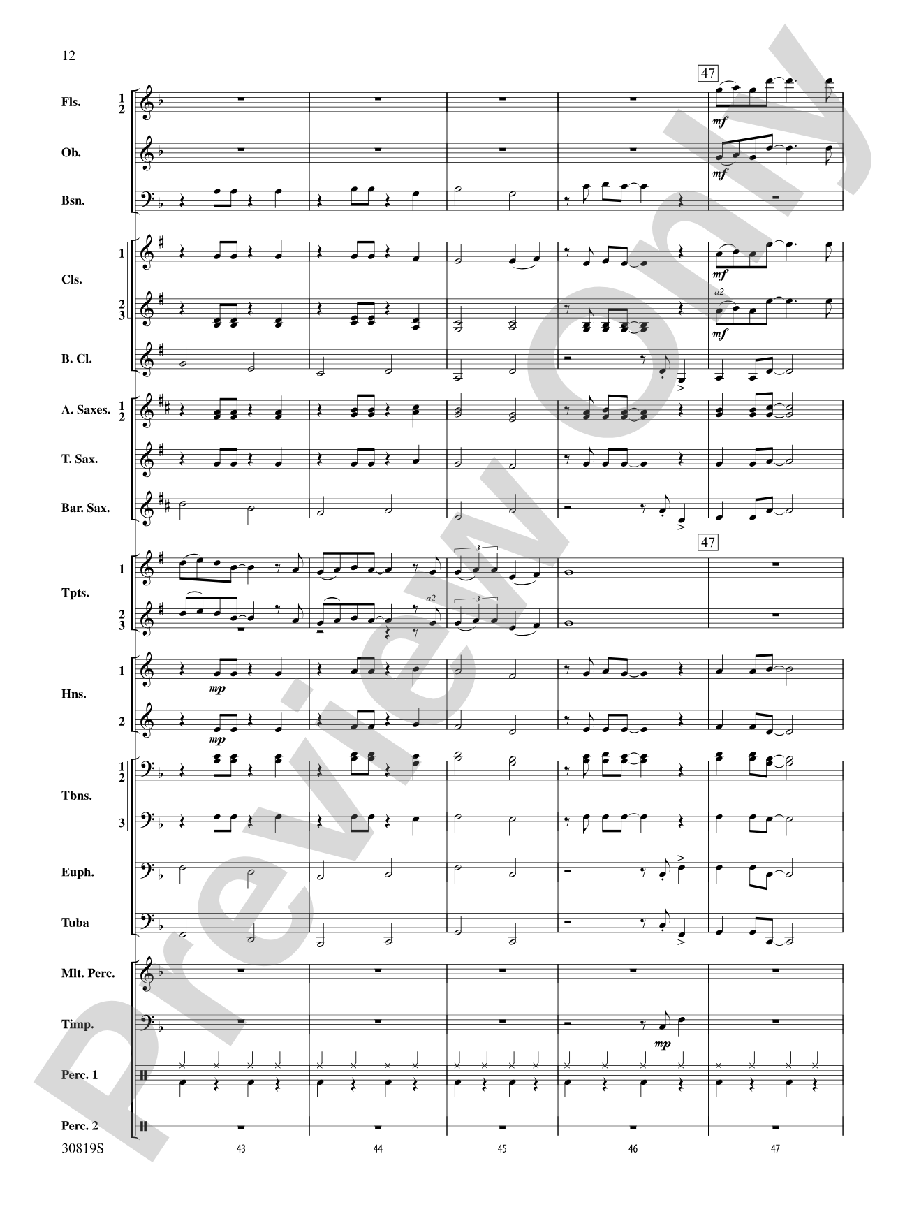 Sixties Gold: Concert Band Conductor Score & Parts