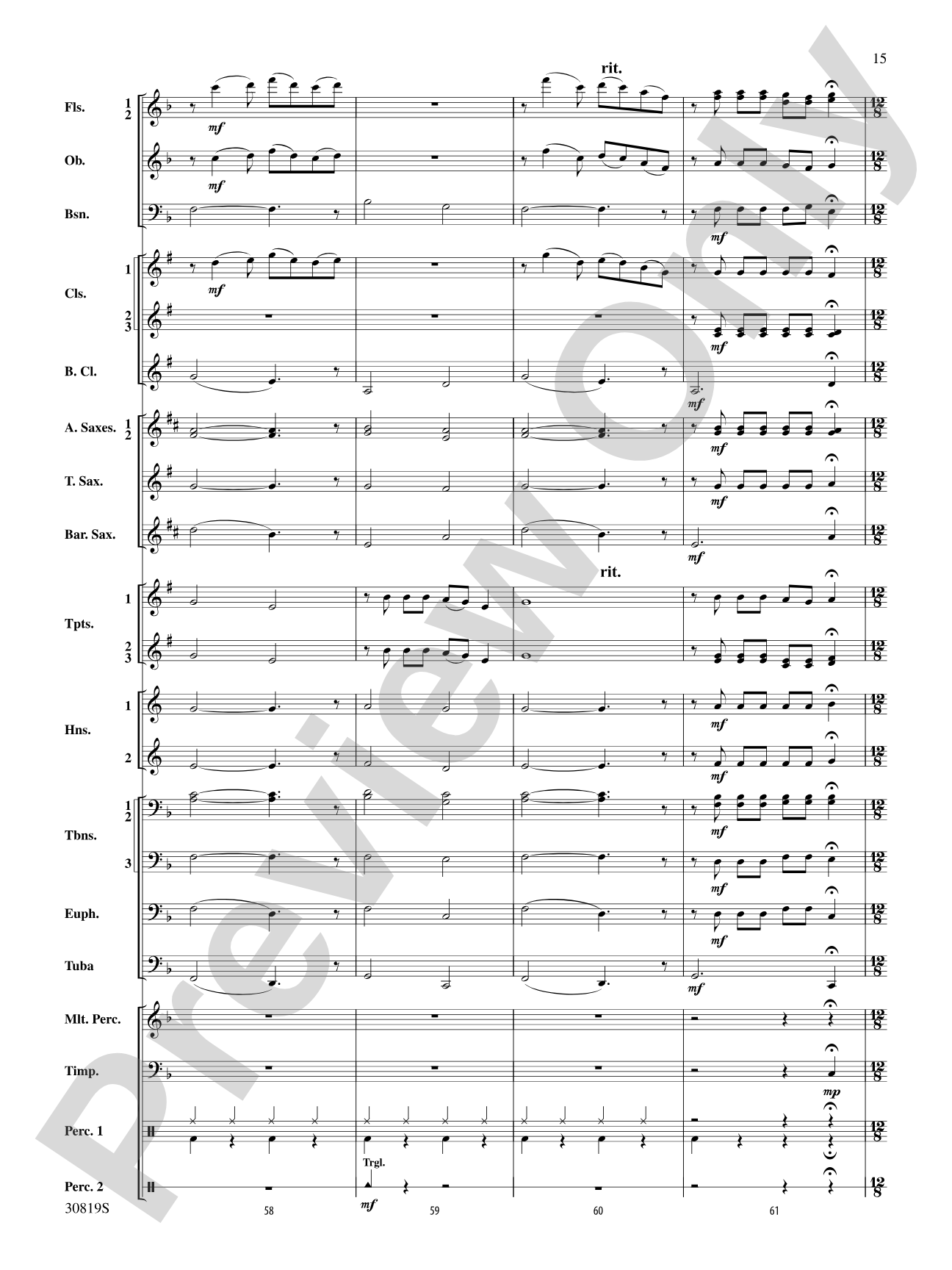 Sixties Gold: Concert Band Conductor Score & Parts