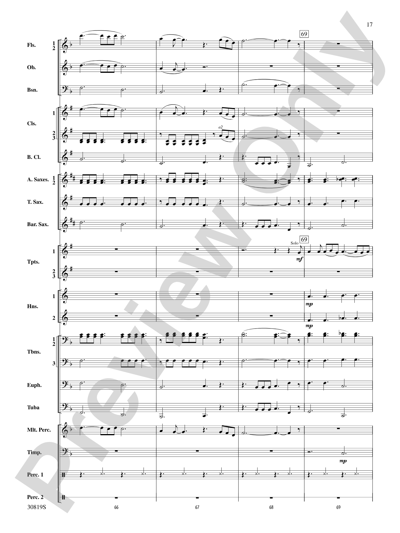 Sixties Gold: Concert Band Conductor Score & Parts