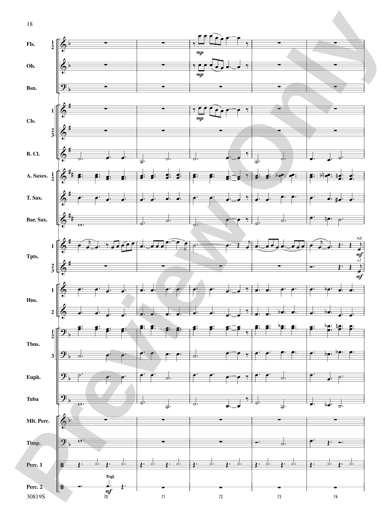 Sixties Gold: Concert Band Conductor Score & Parts