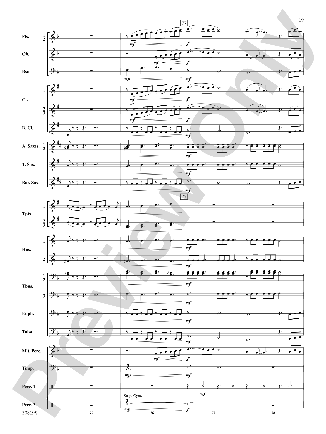 Sixties Gold: Concert Band Conductor Score & Parts
