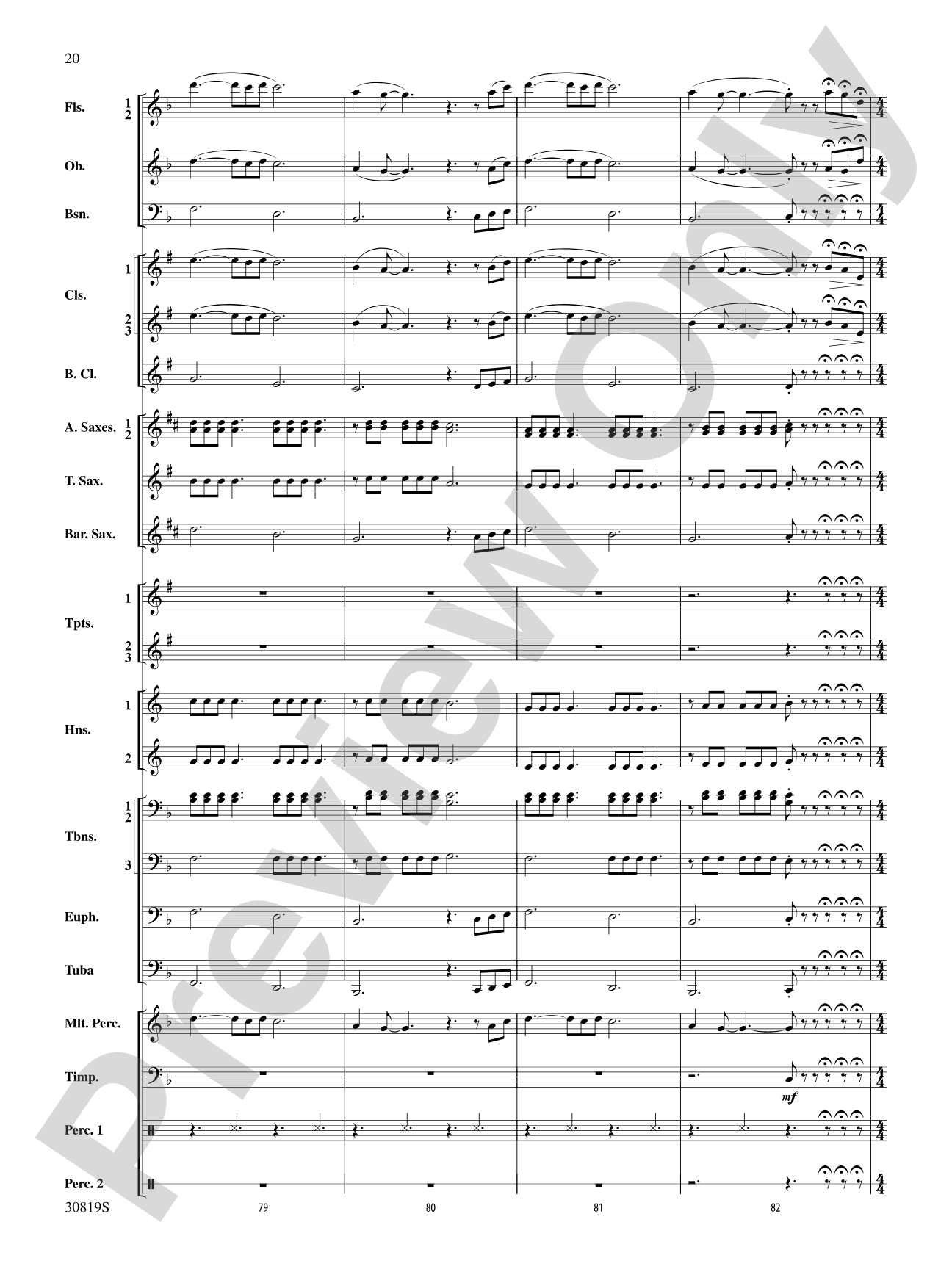 Sixties Gold: Concert Band Conductor Score & Parts