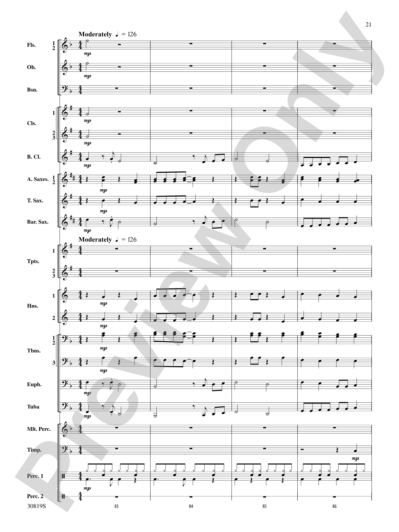 Sixties Gold: Concert Band Conductor Score & Parts