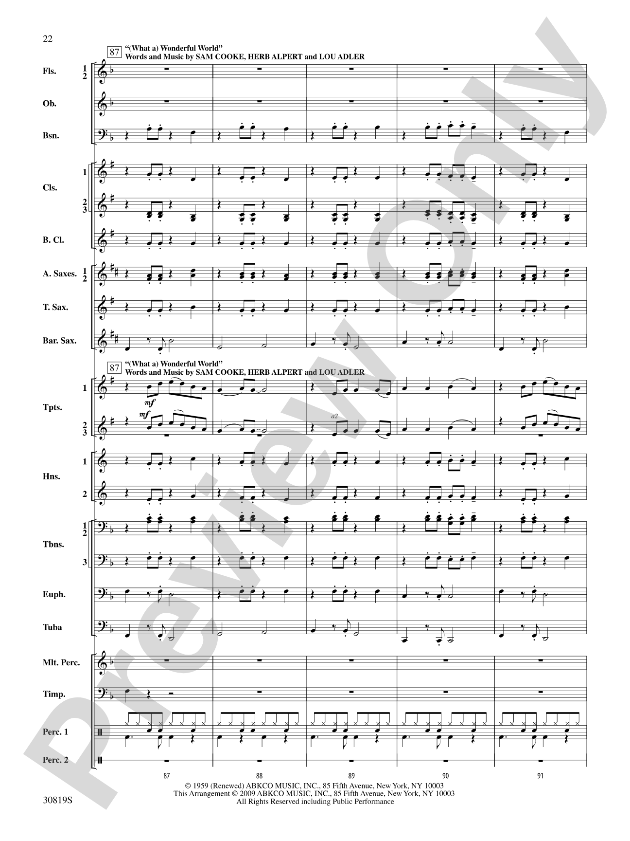 Sixties Gold: Concert Band Conductor Score & Parts