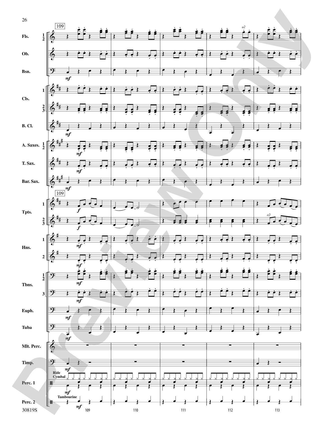 Sixties Gold: Concert Band Conductor Score & Parts