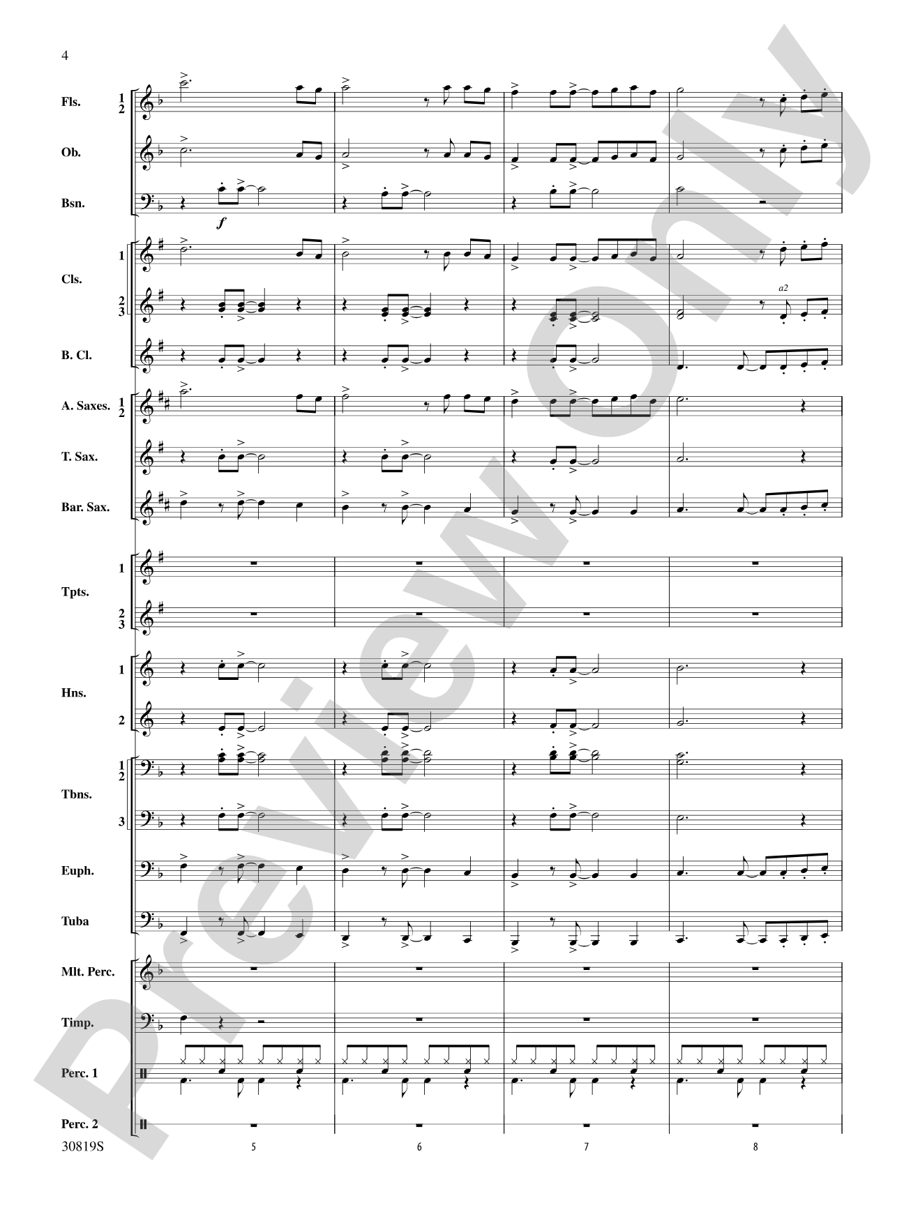 Sixties Gold: Concert Band Conductor Score & Parts