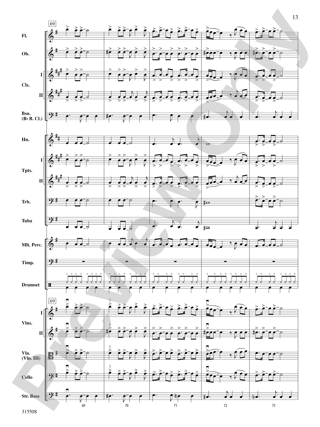 Mamma Mia, Selections from: Full Orchestra Conductor Score & Parts