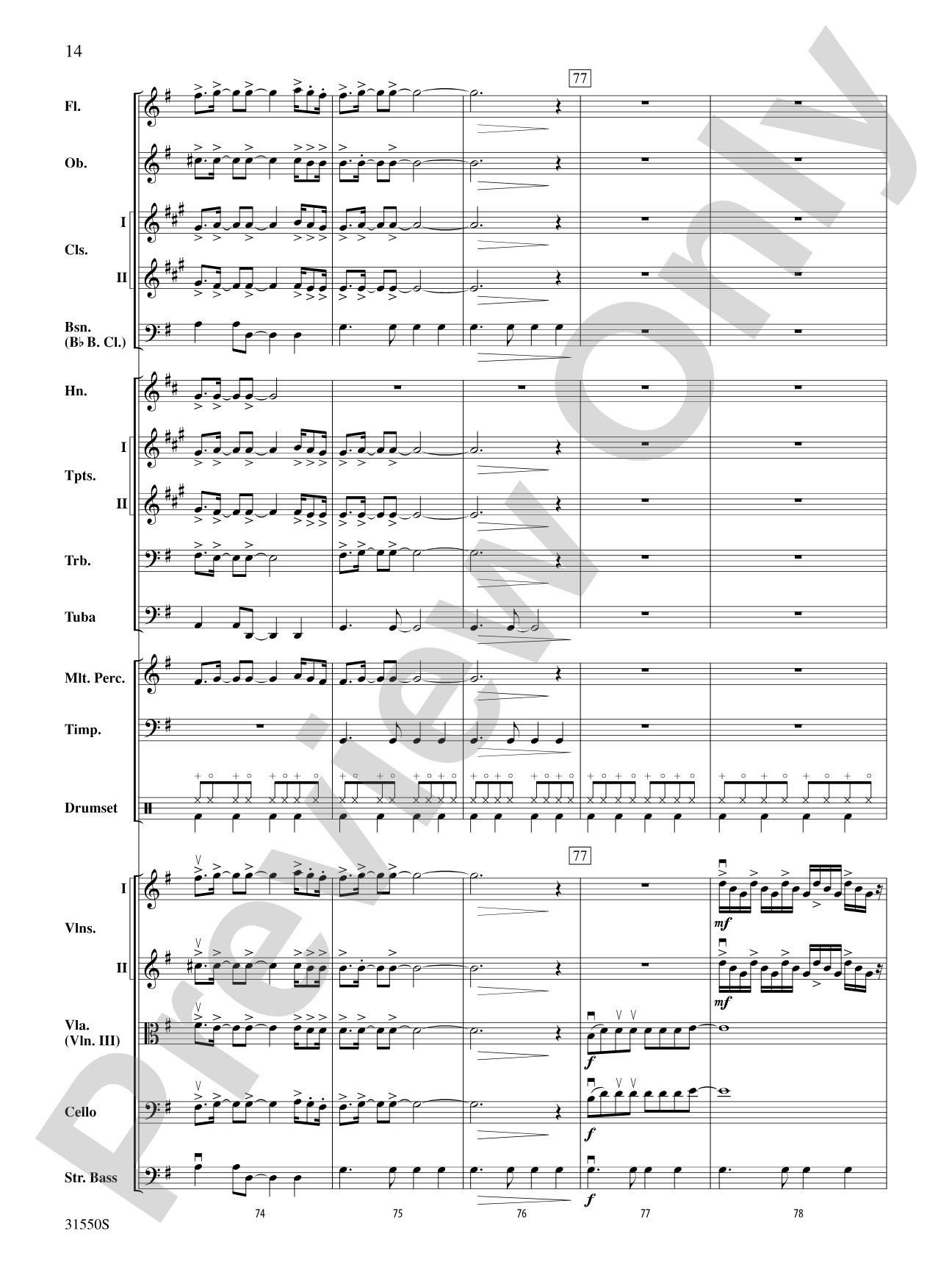 Mamma Mia, Selections from: Full Orchestra Conductor Score & Parts
