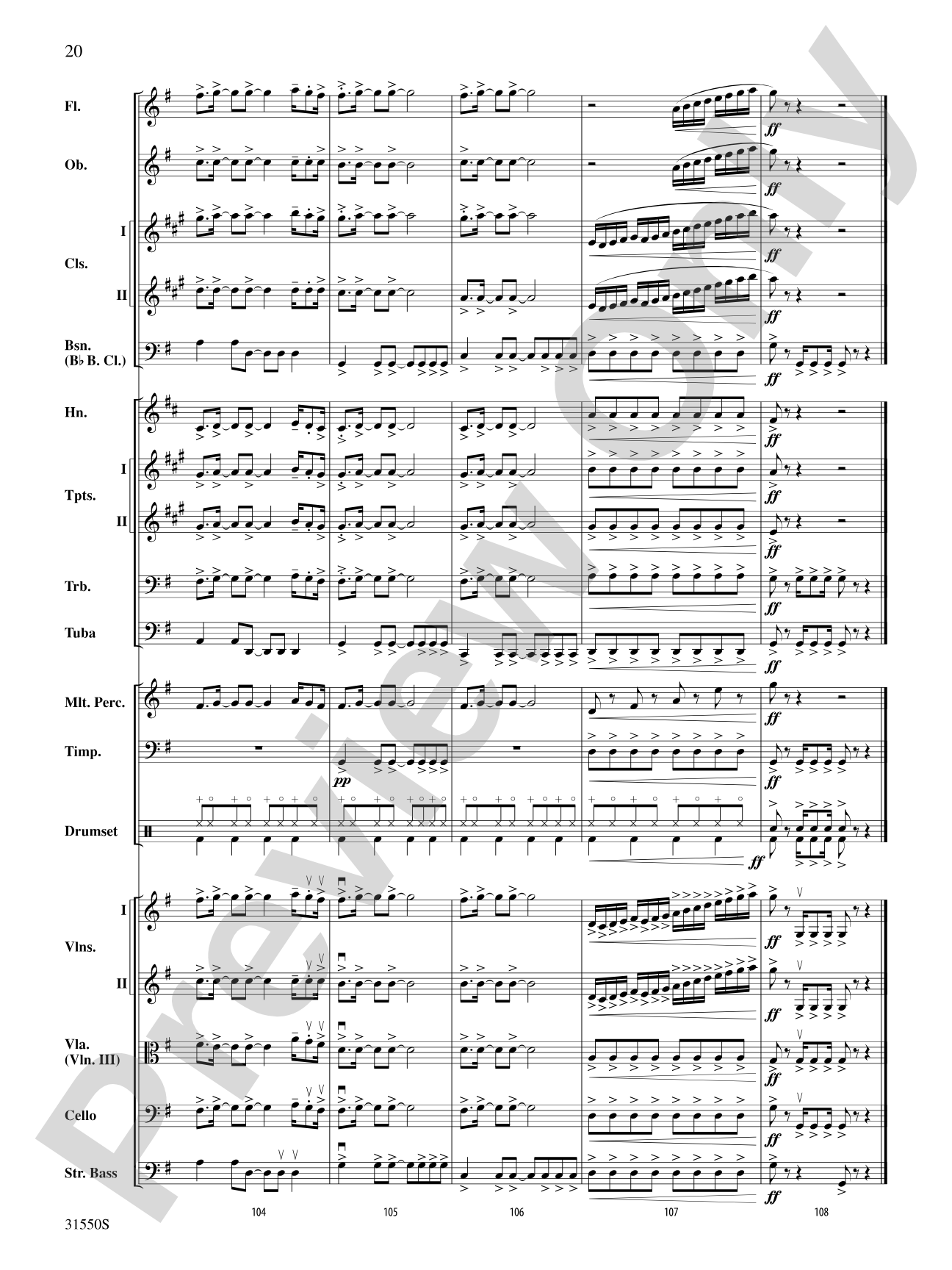 Mamma Mia, Selections from: Full Orchestra Conductor Score & Parts