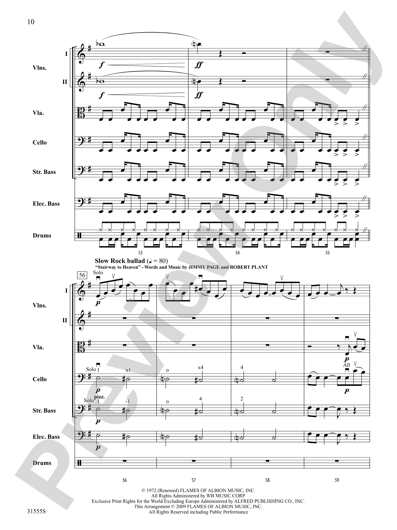Led Zeppelin Medley: String Orchestra Conductor Score & Parts
