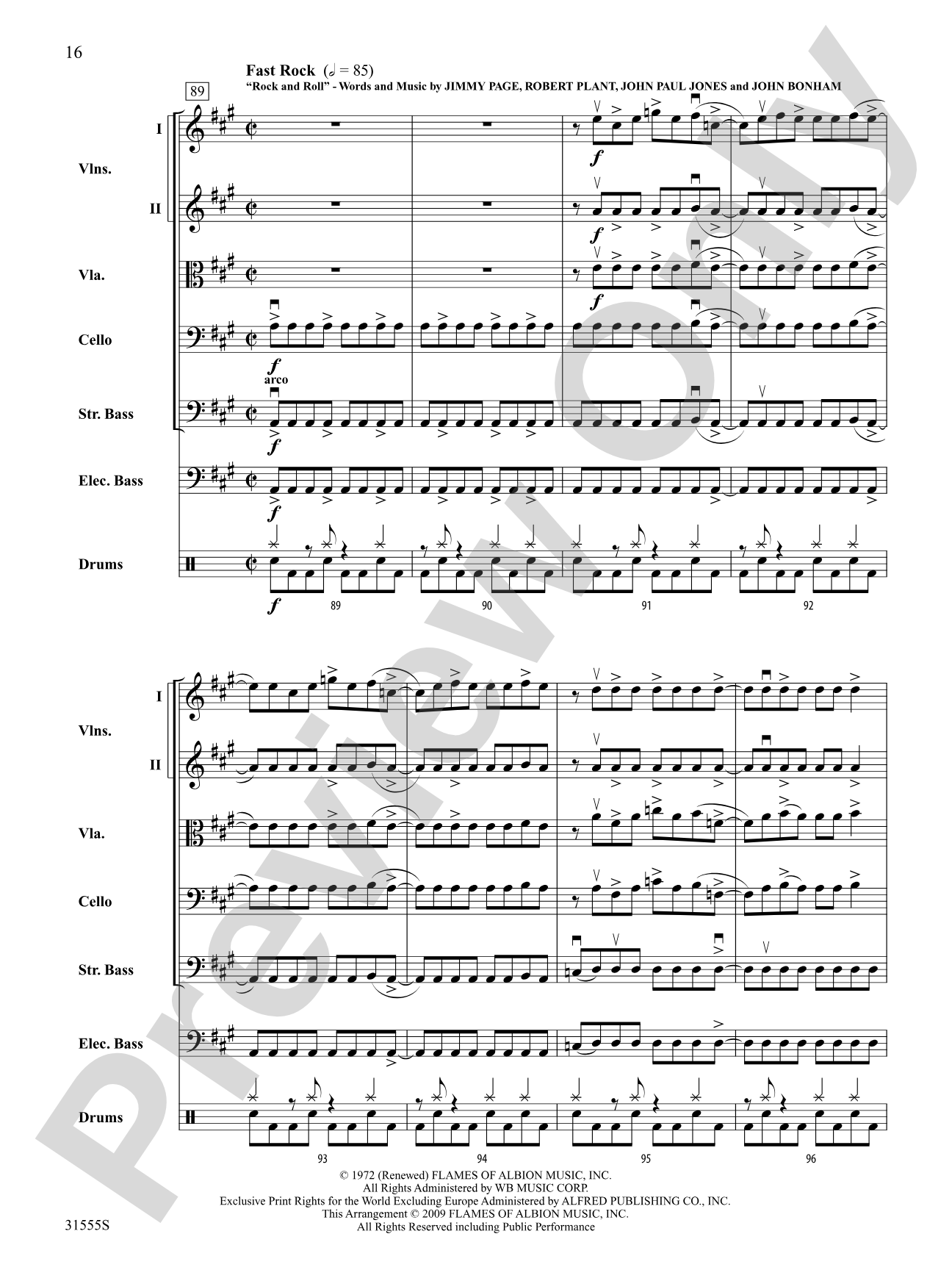Led Zeppelin Medley: String Orchestra Conductor Score & Parts