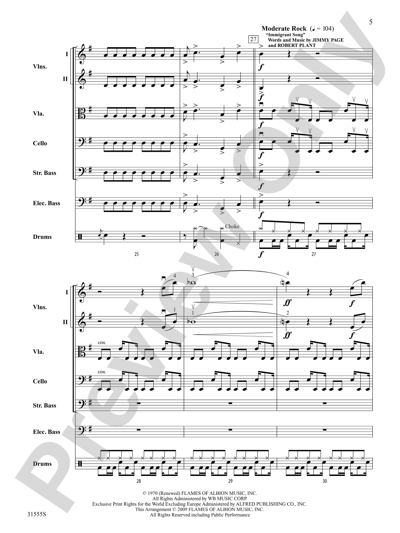 Led Zeppelin Medley: String Orchestra Conductor Score & Parts