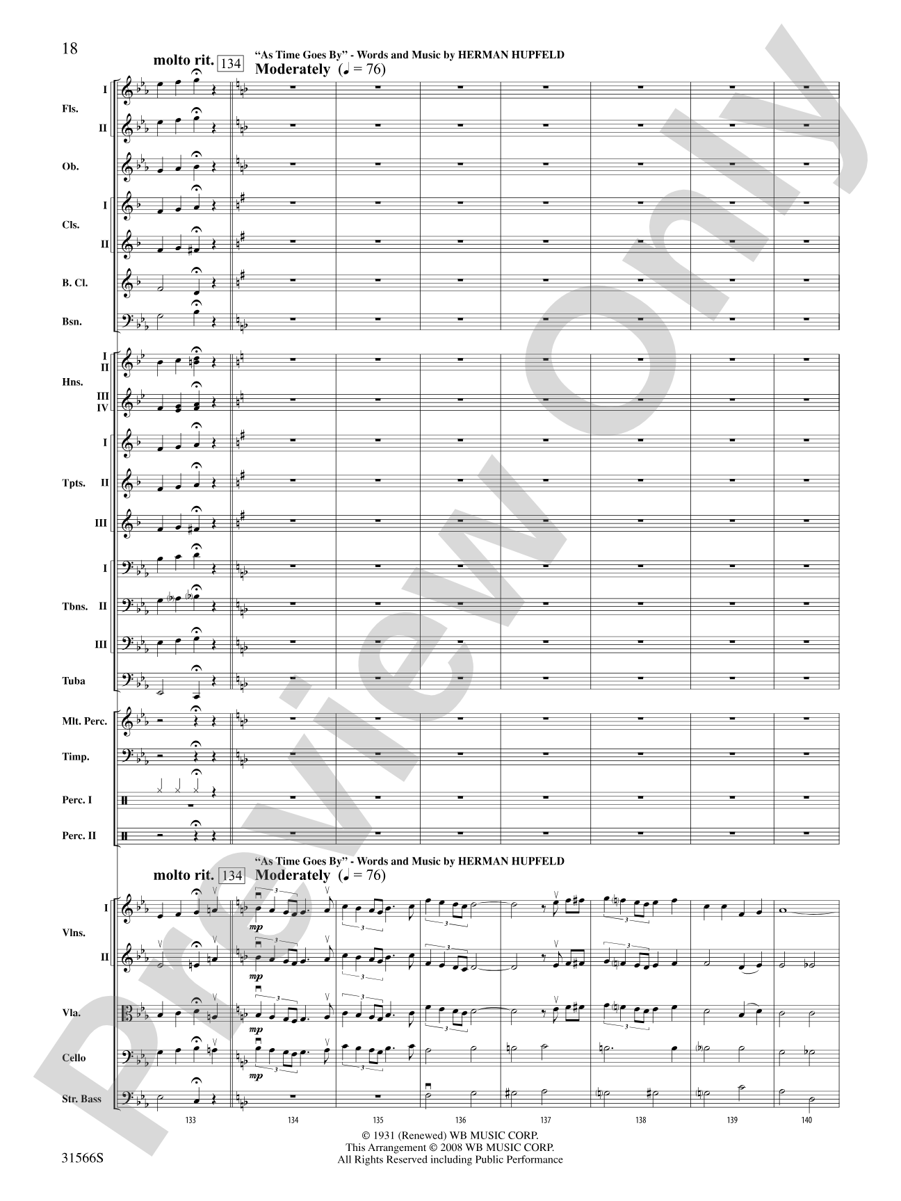 Salute to the Cinema: Full Orchestra Conductor Score & Parts