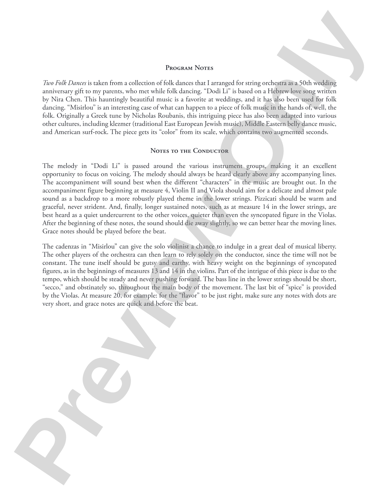 Two Folk Dances: String Orchestra Conductor Score & Parts