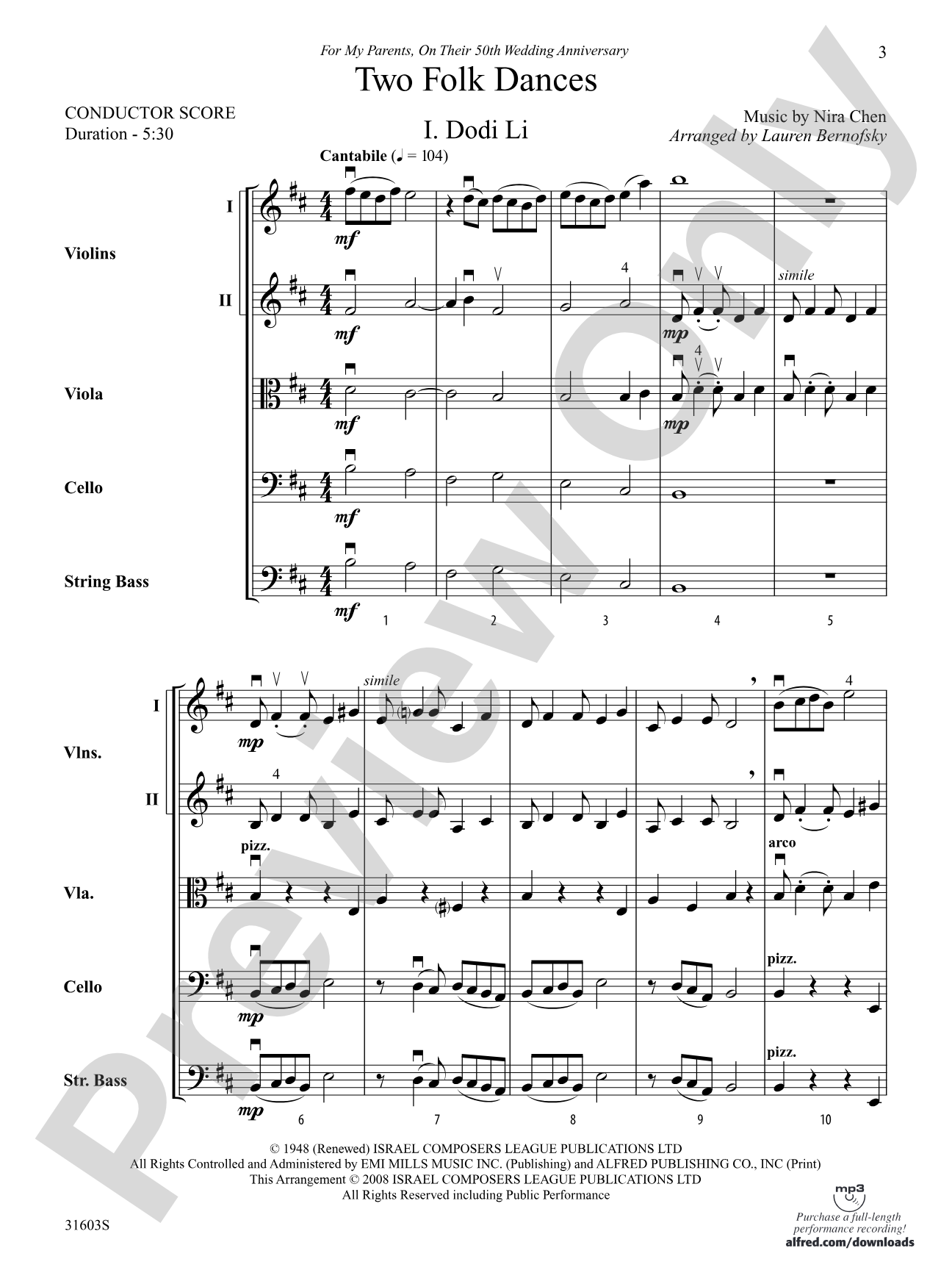 Two Folk Dances: String Orchestra Conductor Score & Parts