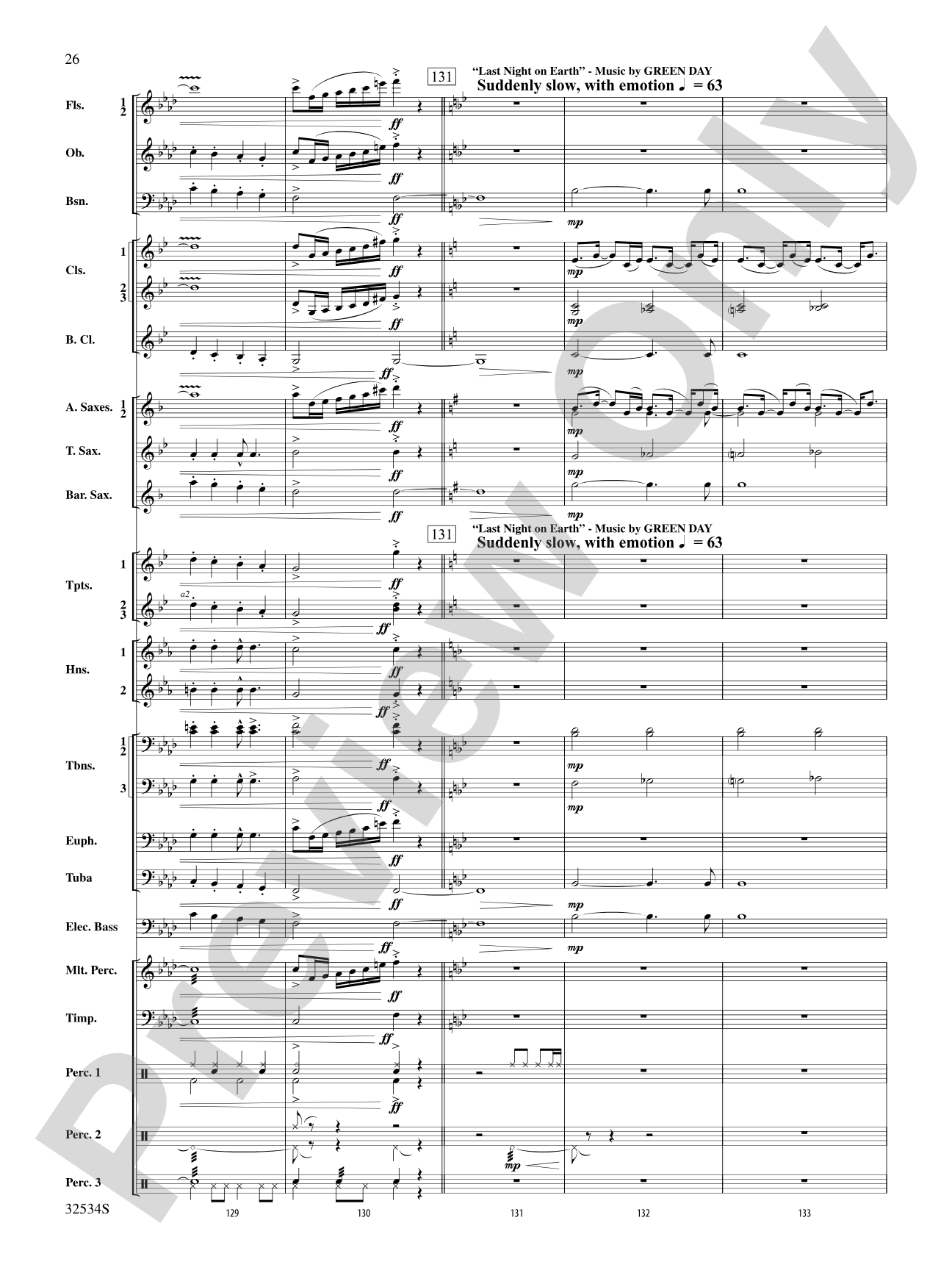 21st Century Breakdown, Suite from Green Day's: Concert Band Conductor Score & Parts
