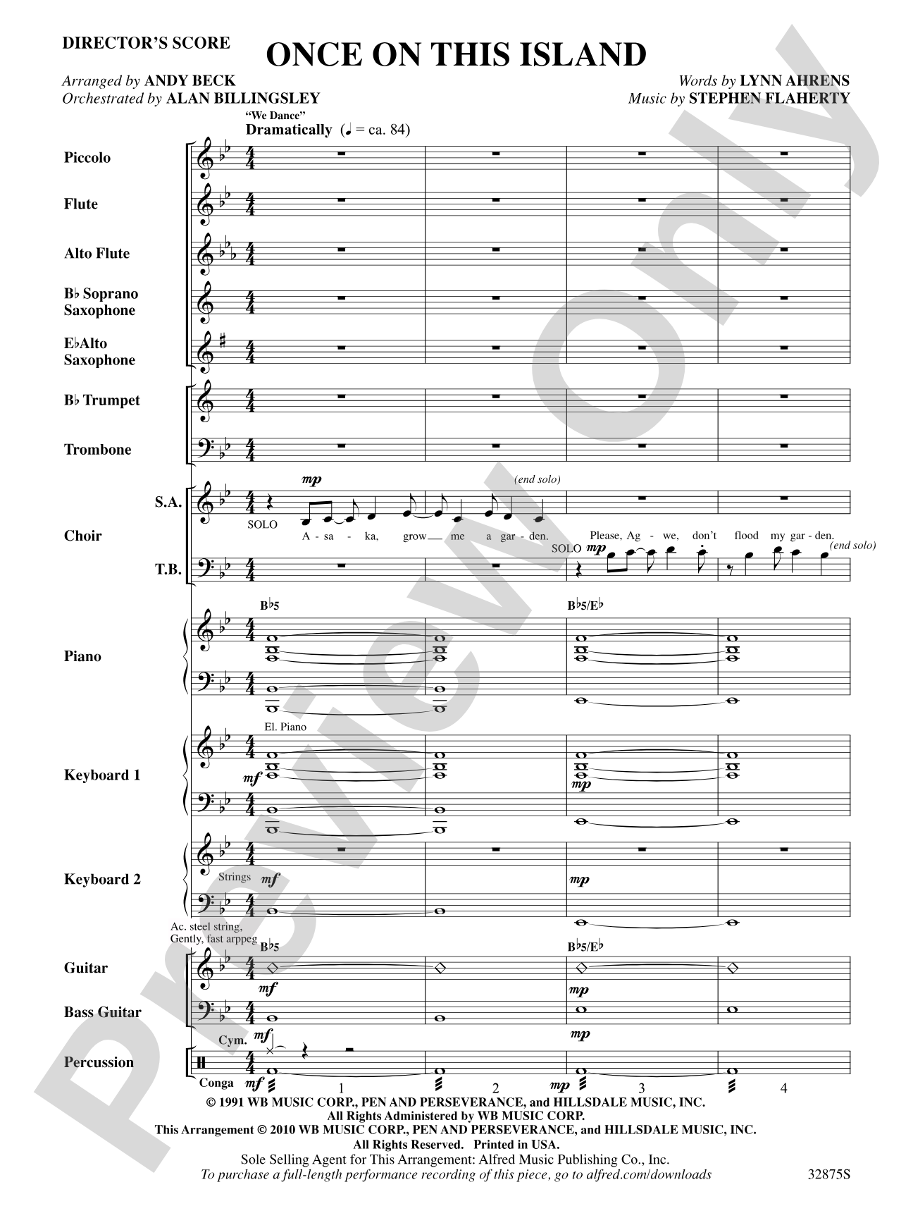Once on This Island: A Choral Medley: Choral SoundPax