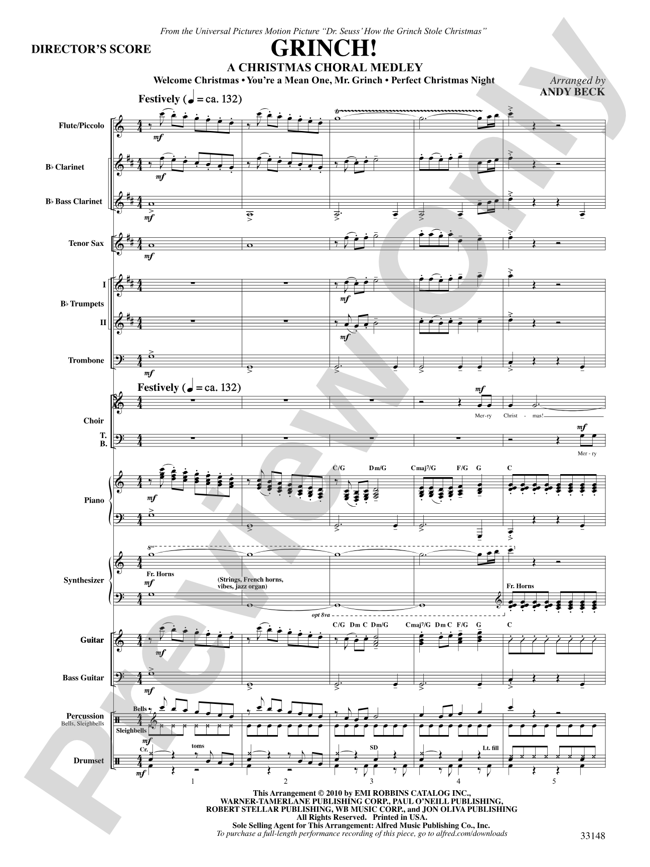 Grinch! A Christmas Choral Medley (from the motion picture Dr. Seuss' How the Grinch Stole Christmas): Choral SoundPax