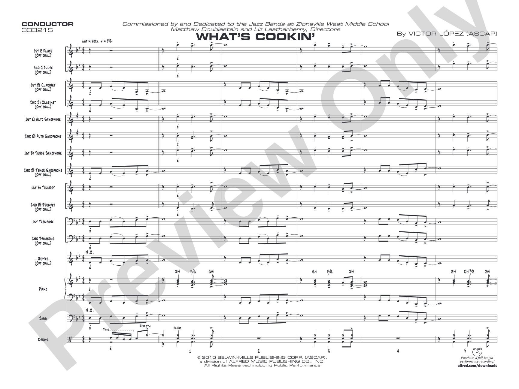 What's Cookin': Jazz Ensemble Conductor Score & Parts
