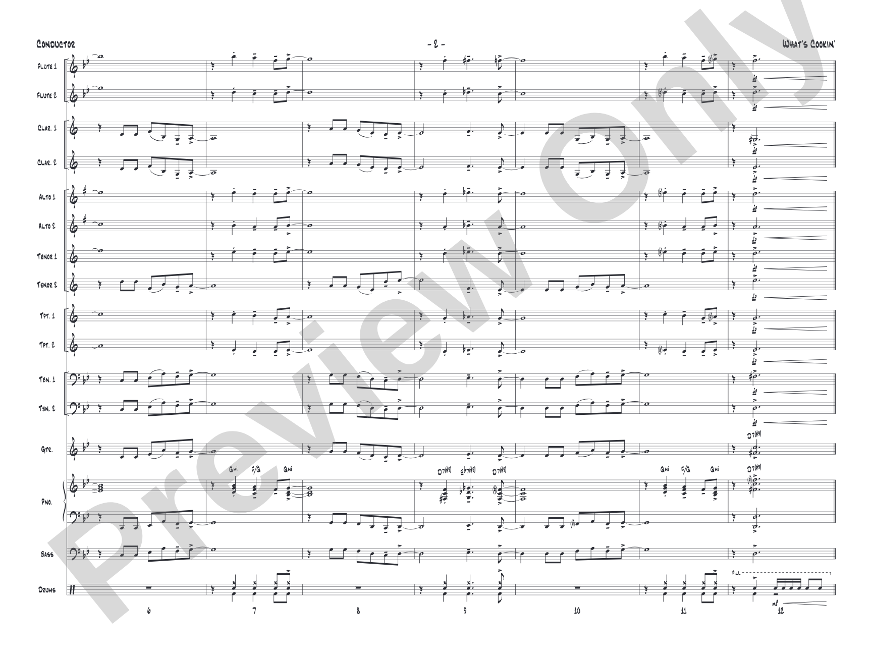What's Cookin': Jazz Ensemble Conductor Score & Parts