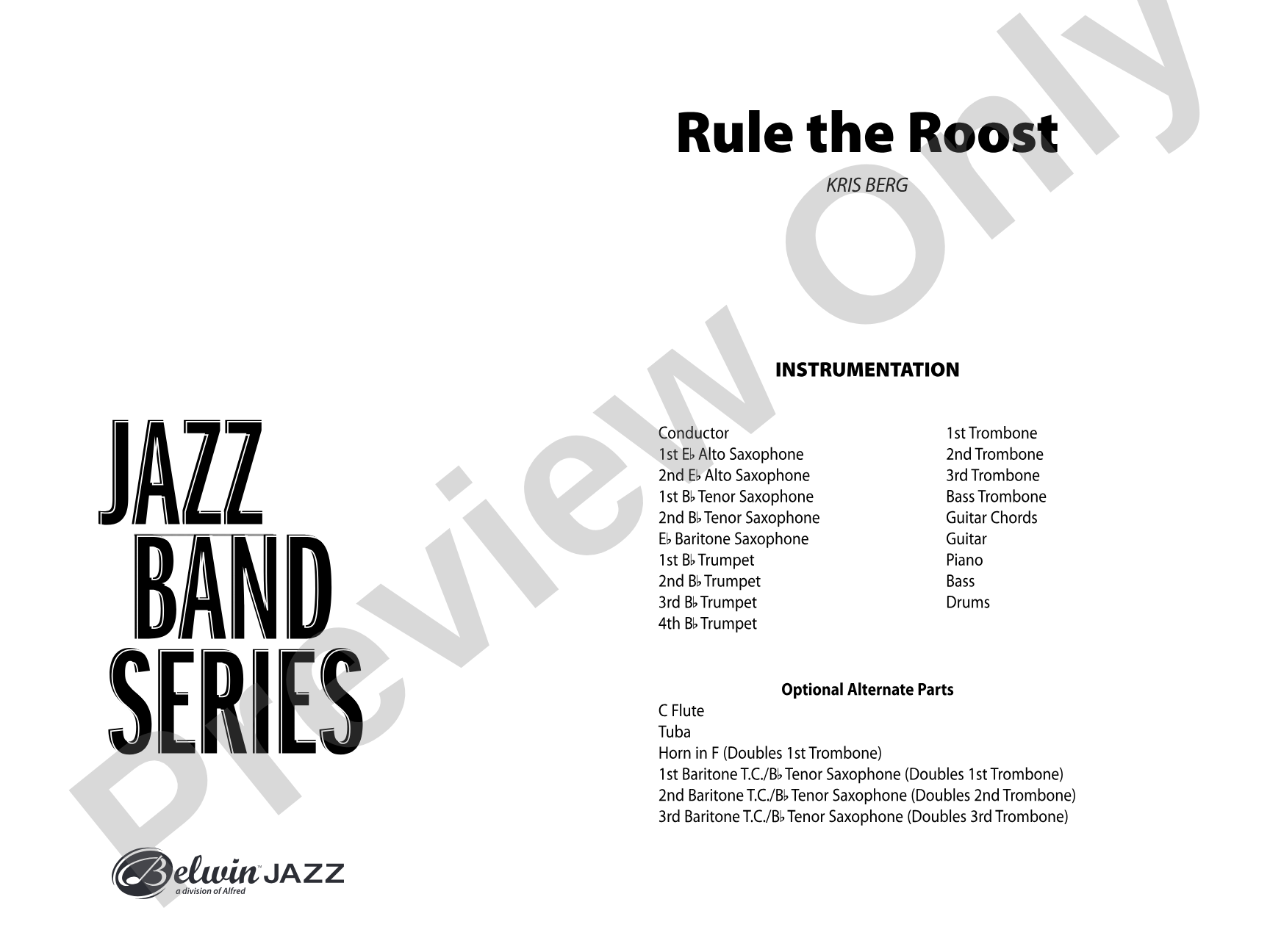 Rule the Roost: Jazz Ensemble Conductor Score & Parts