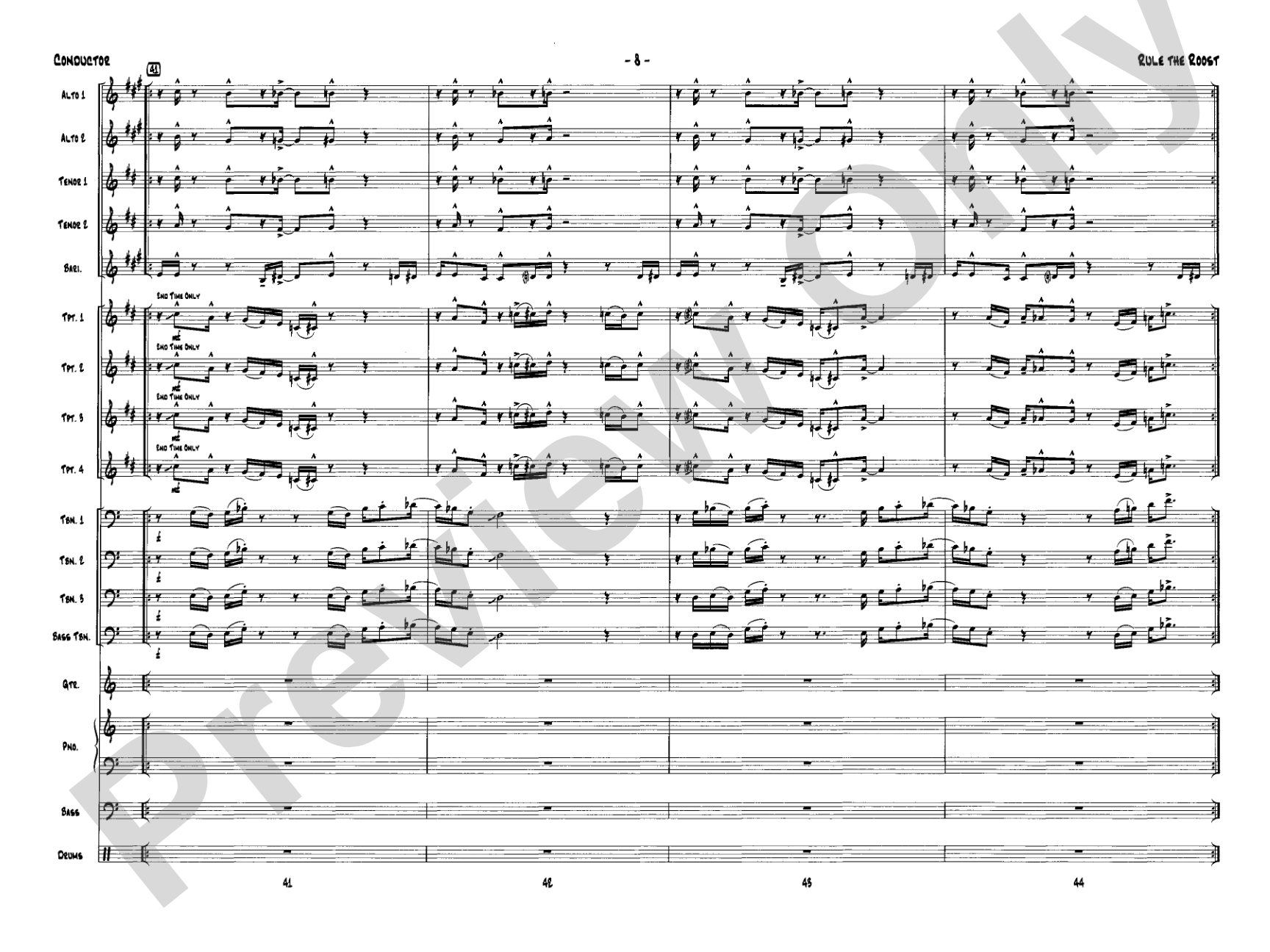 Rule the Roost: Jazz Ensemble Conductor Score & Parts