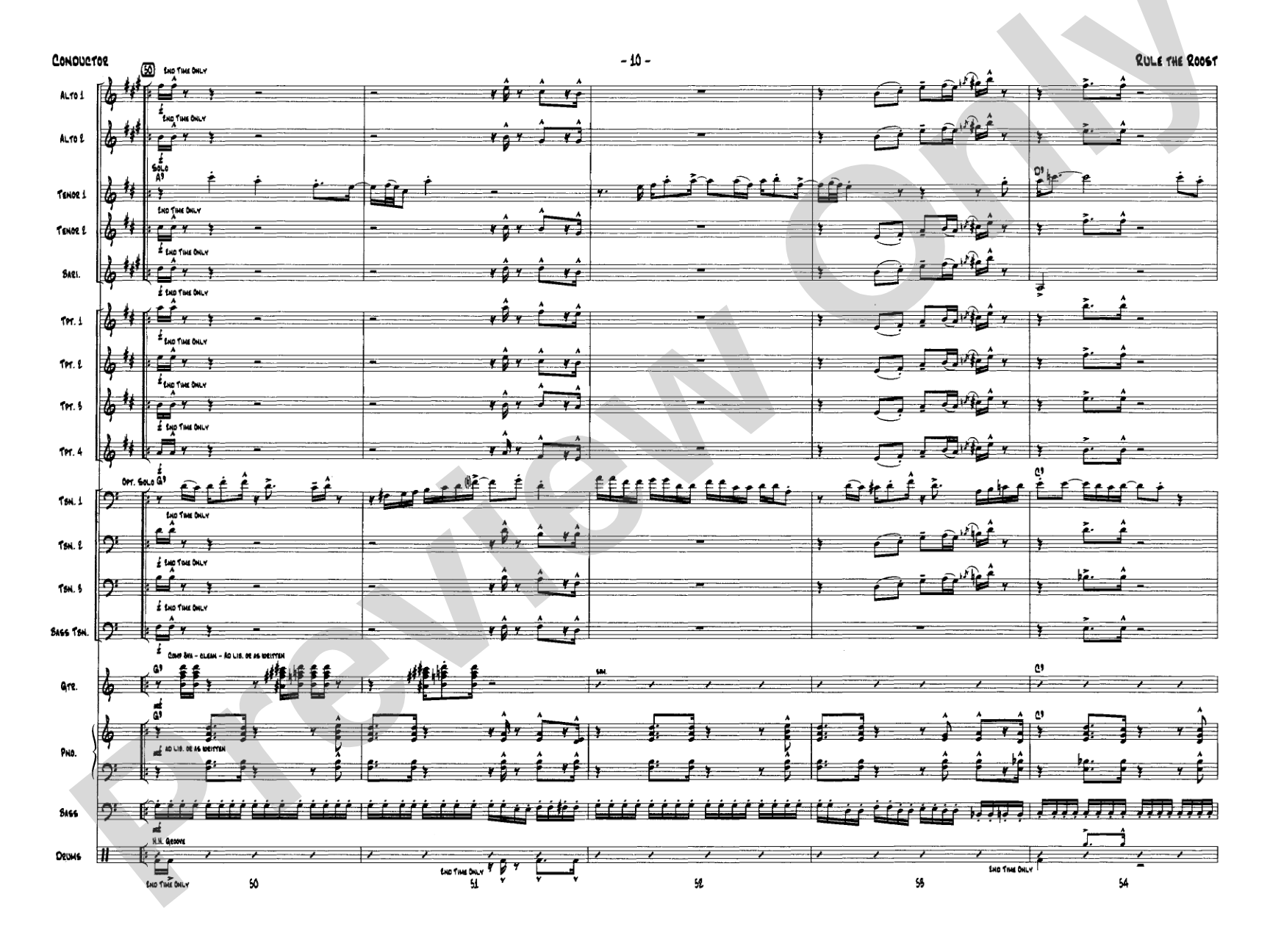 Rule the Roost: Jazz Ensemble Conductor Score & Parts