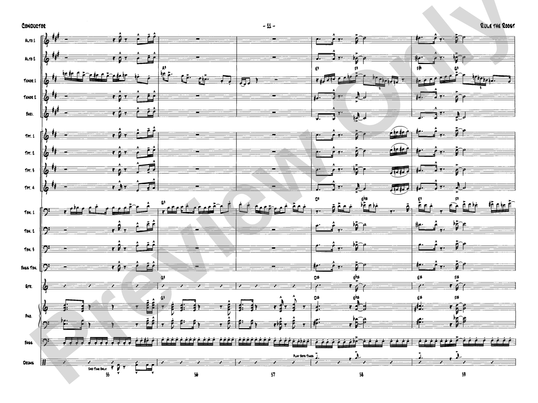 Rule the Roost: Jazz Ensemble Conductor Score & Parts