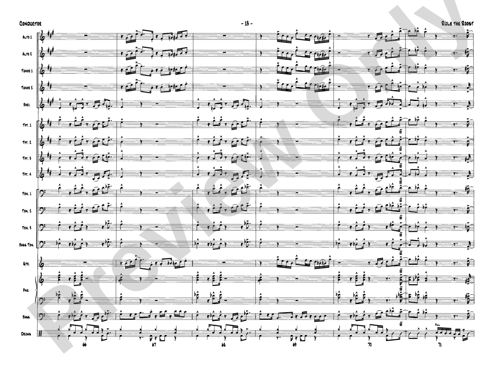 Rule the Roost: Jazz Ensemble Conductor Score & Parts