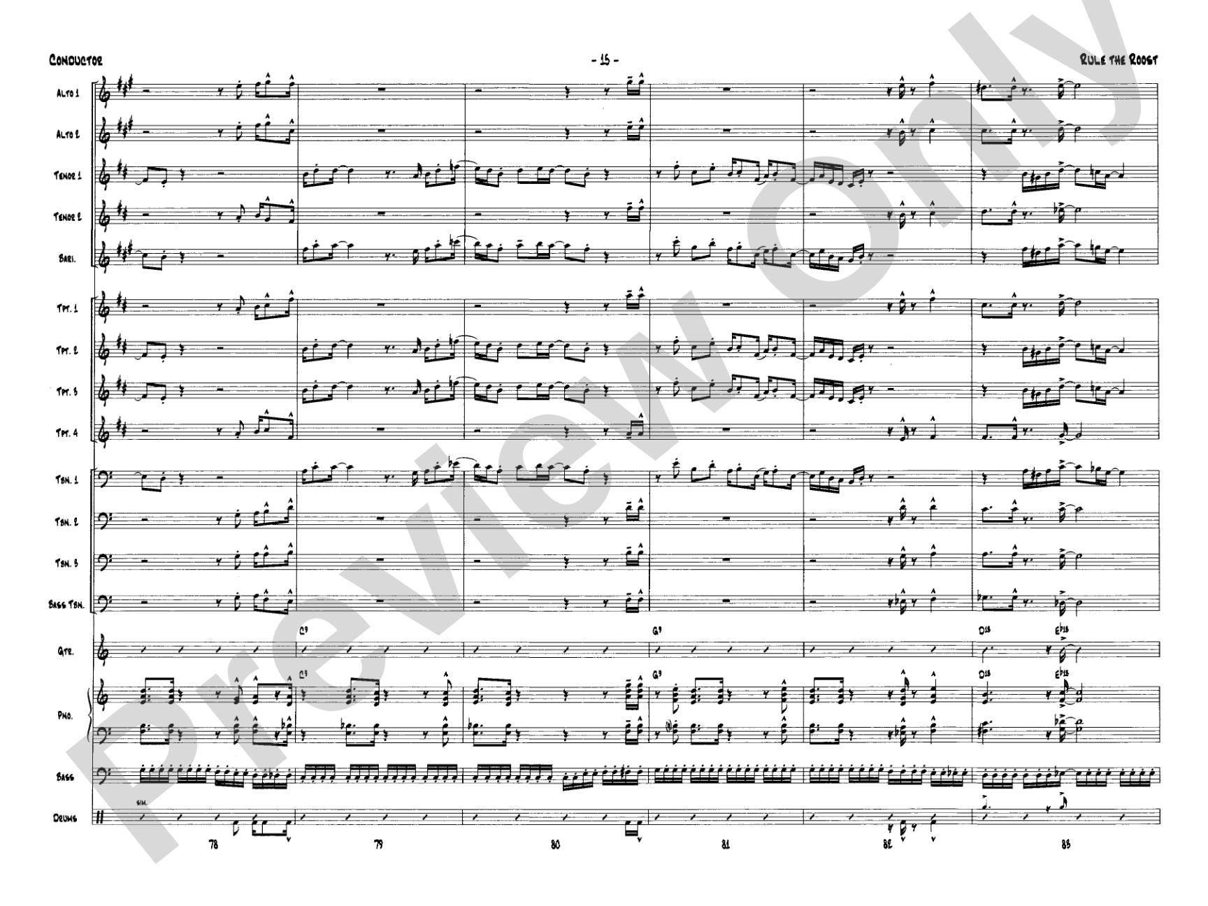 Rule the Roost: Jazz Ensemble Conductor Score & Parts