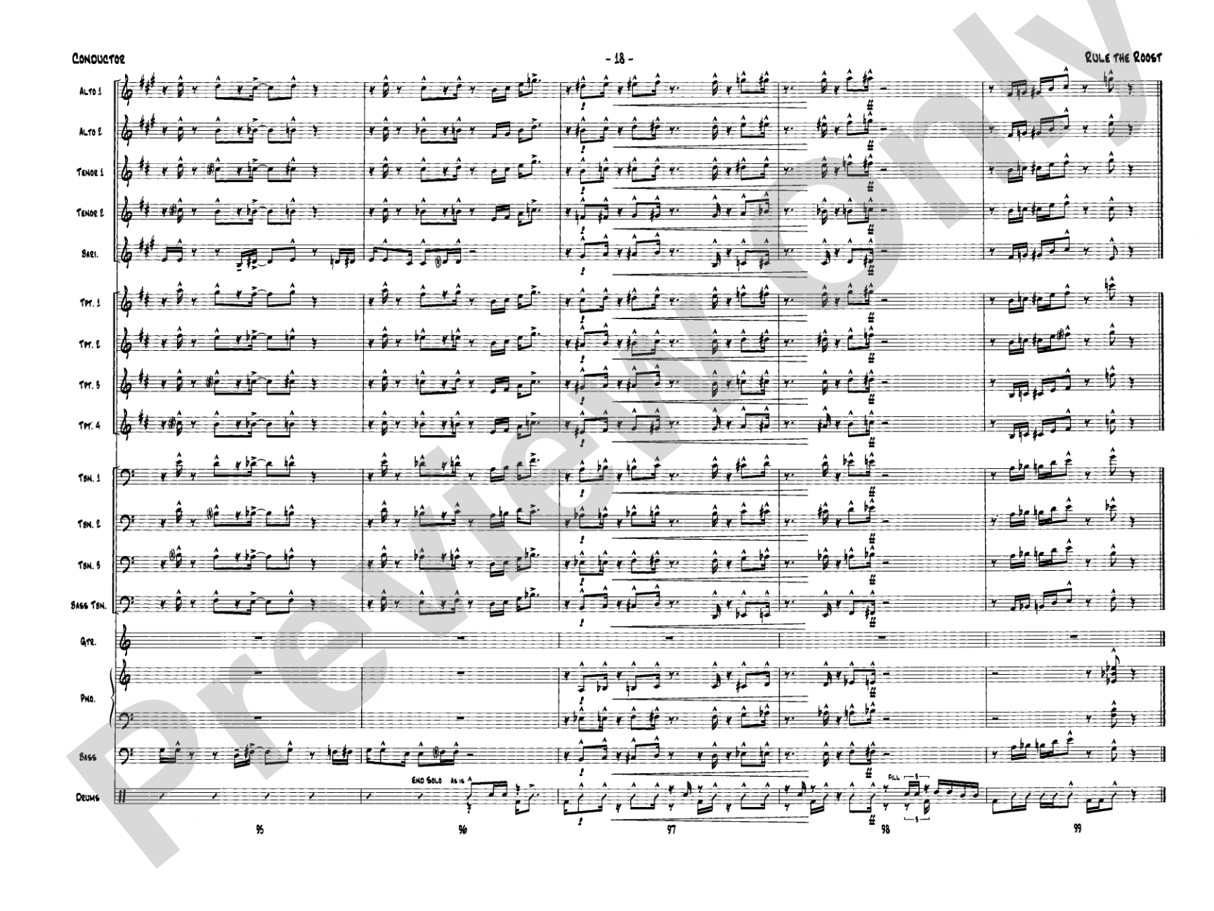 Rule the Roost: Jazz Ensemble Conductor Score & Parts