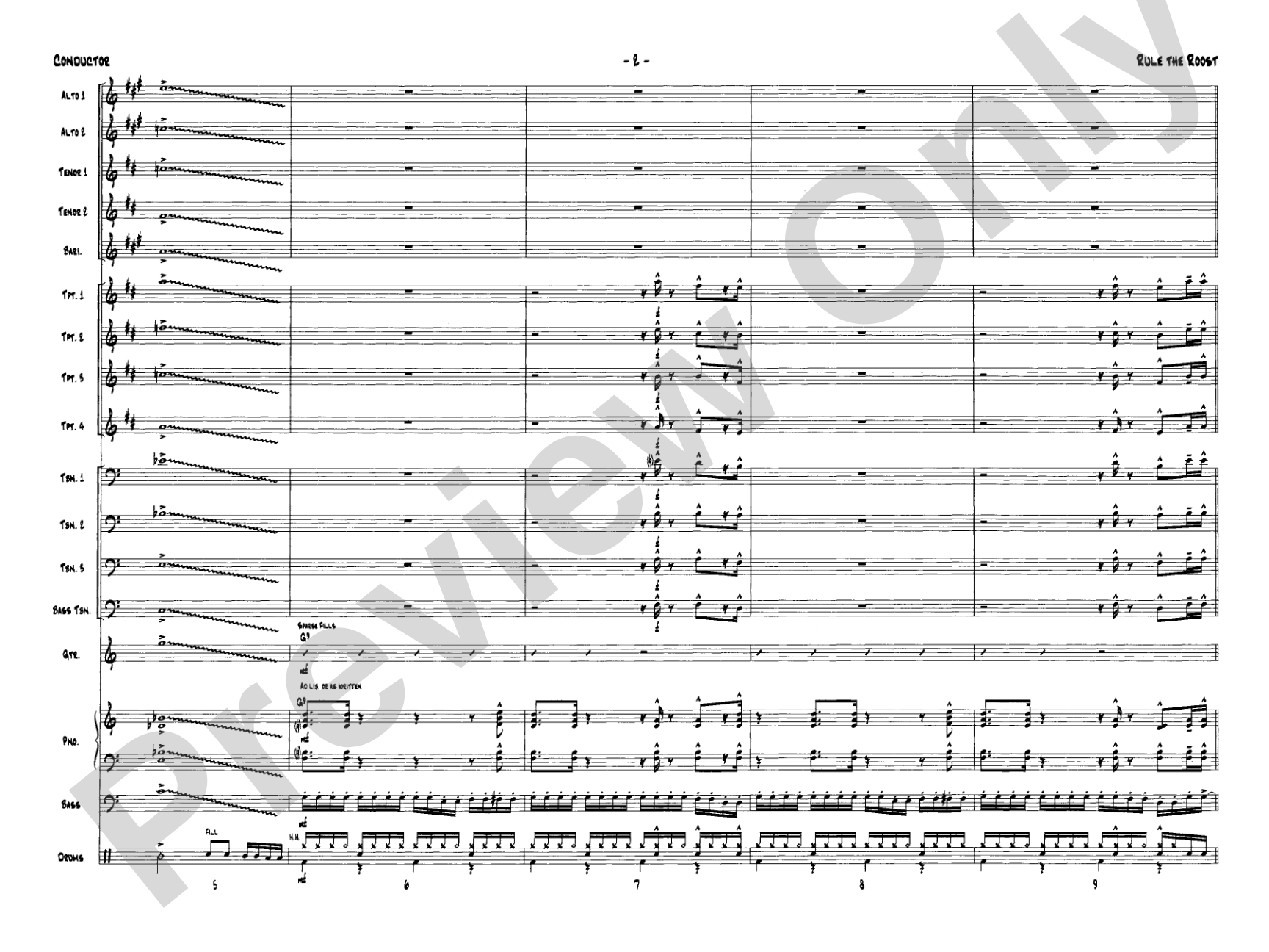 Rule the Roost: Jazz Ensemble Conductor Score & Parts