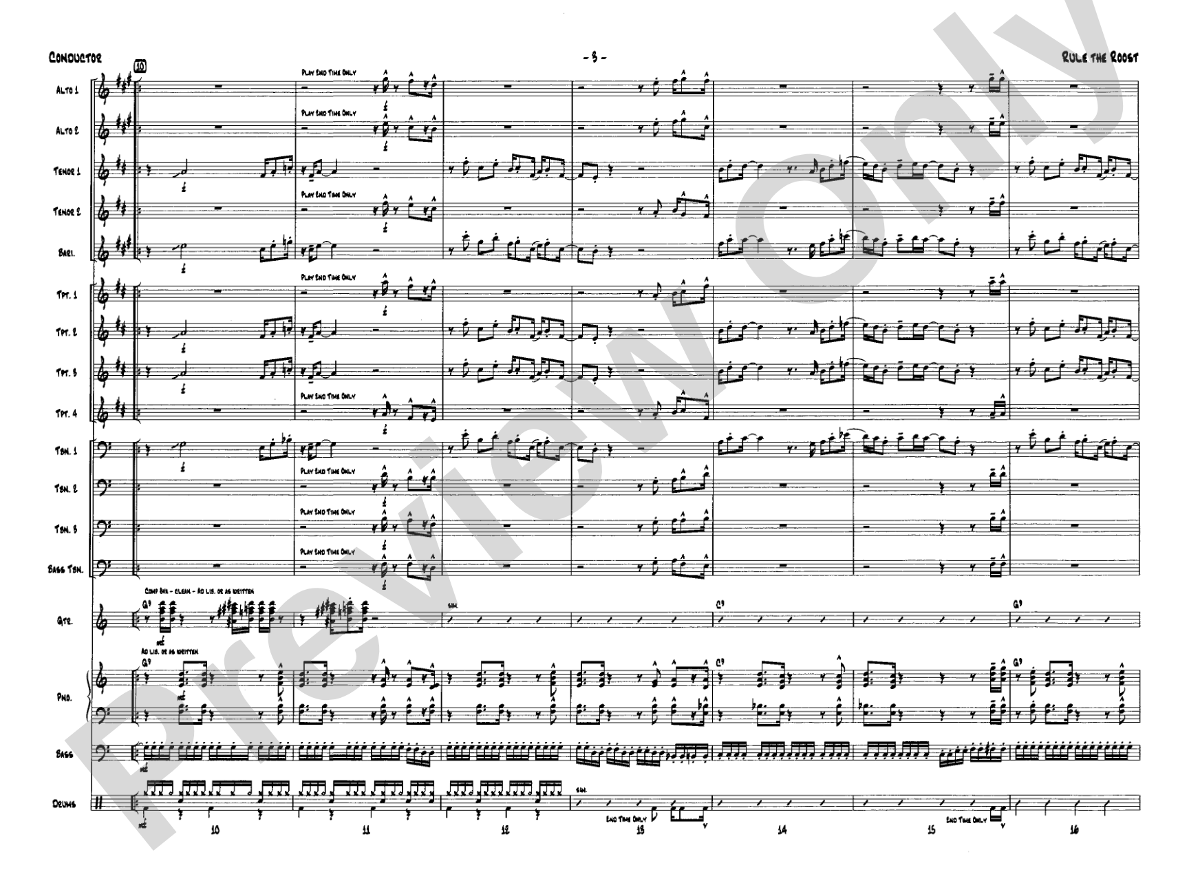 Rule the Roost: Jazz Ensemble Conductor Score & Parts