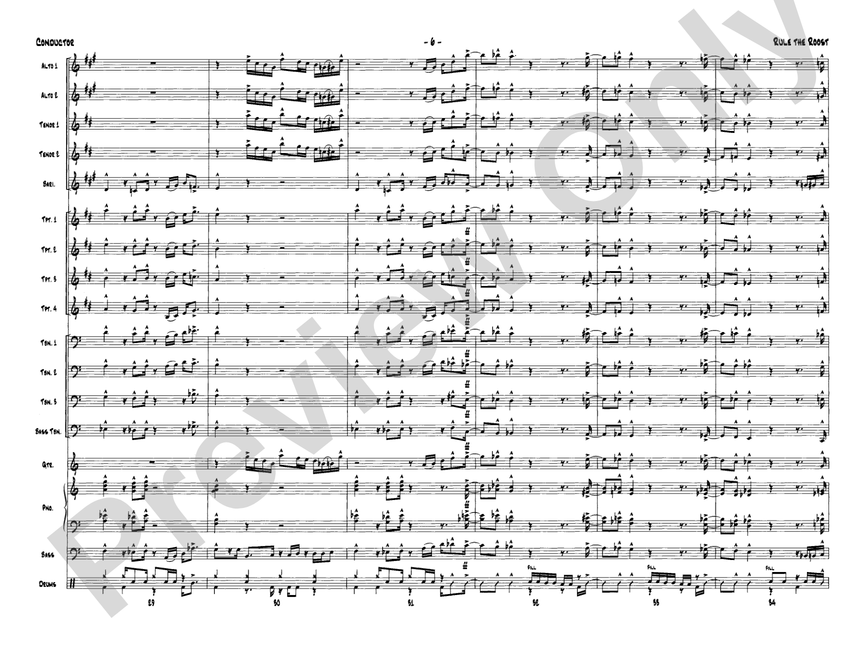 Rule the Roost: Jazz Ensemble Conductor Score & Parts