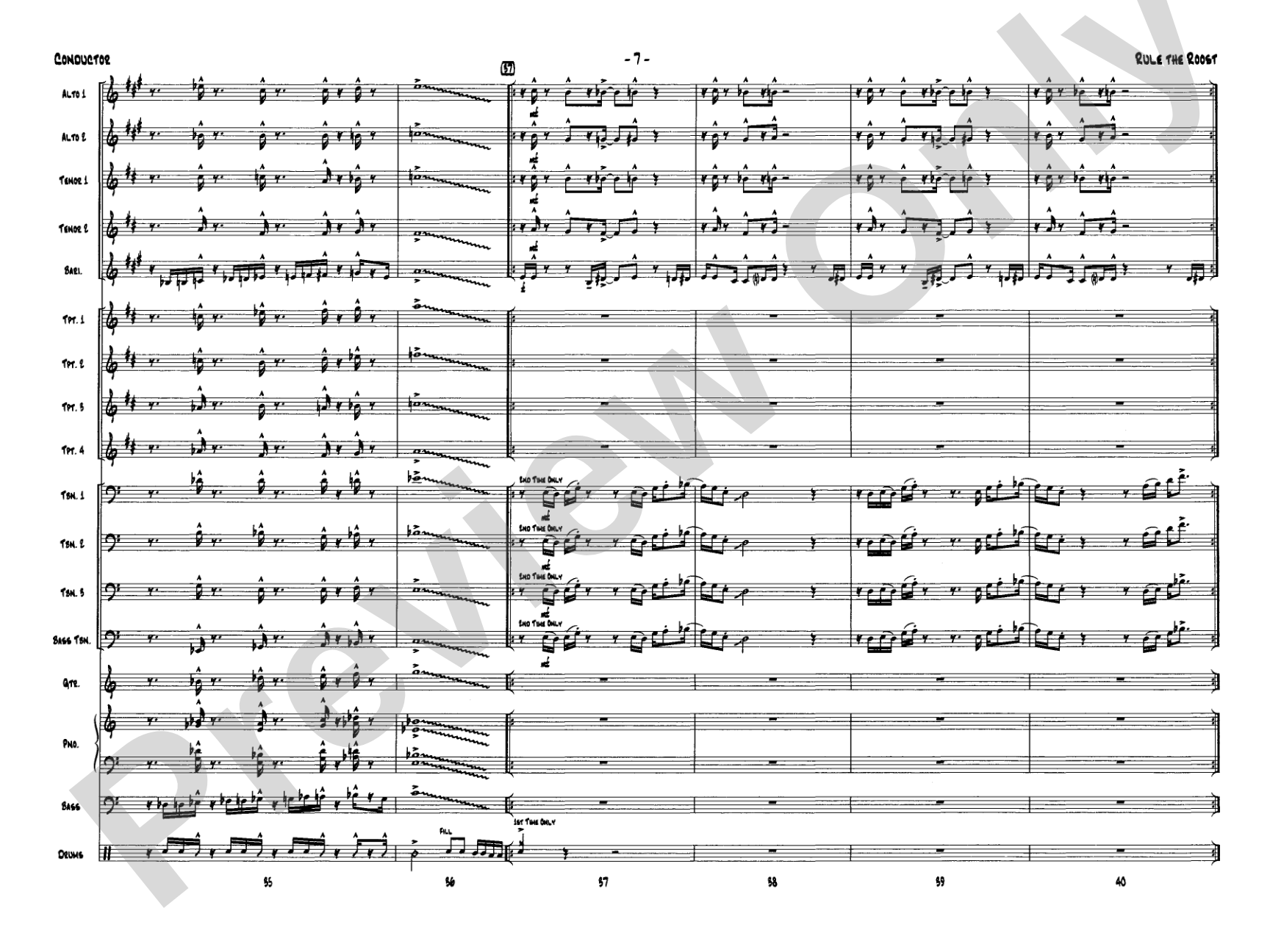 Rule the Roost: Jazz Ensemble Conductor Score & Parts