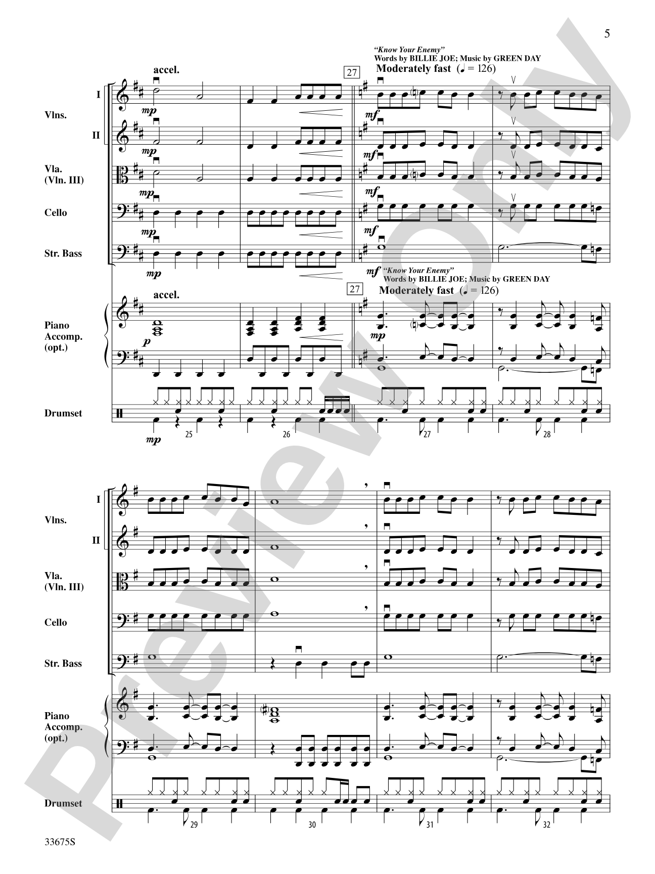 21st Century Breakdown, Selections from: String Orchestra Conductor Score & Parts