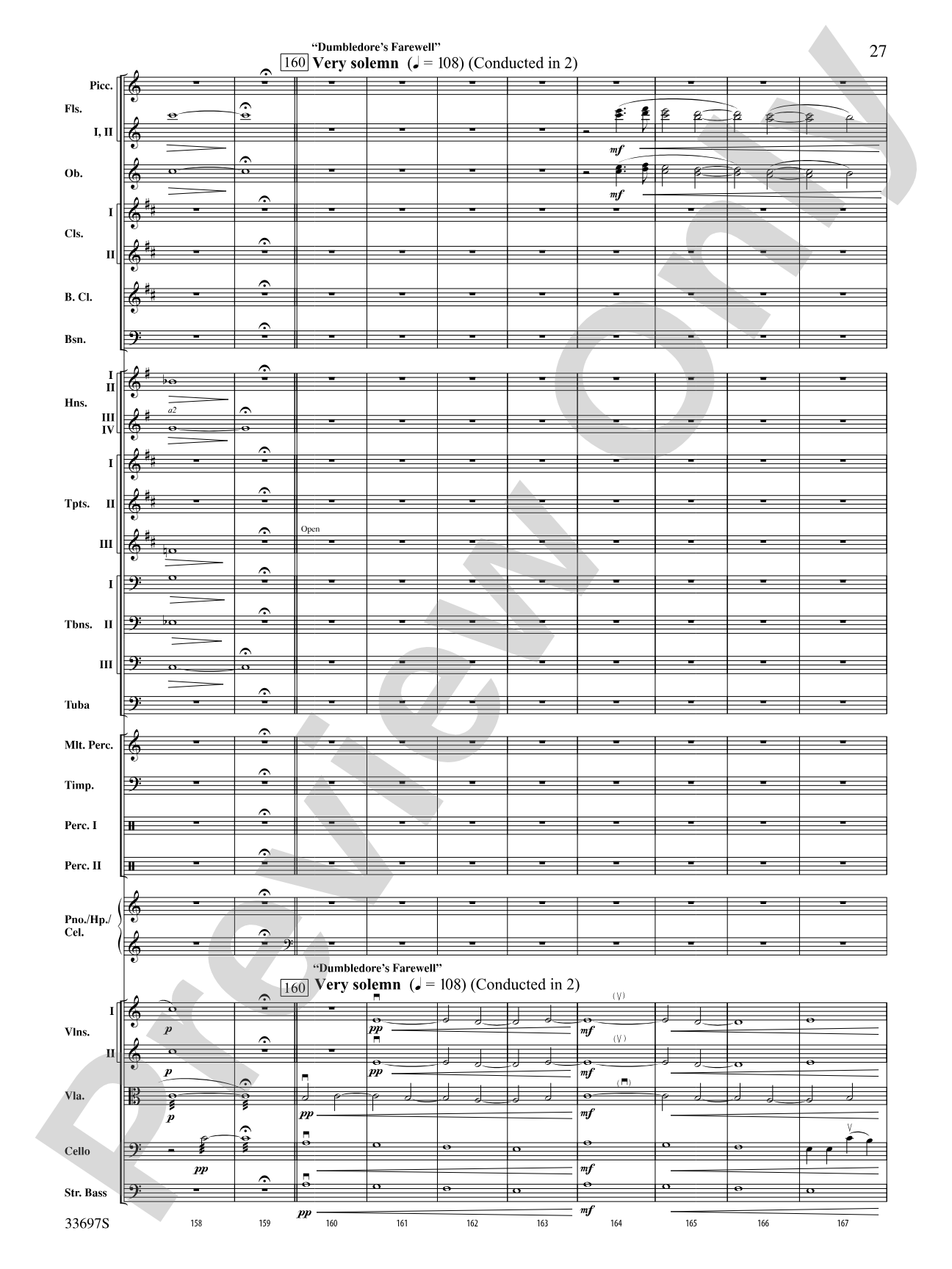 Harry Potter and the Half-Blood Prince, Concert Suite from: Full Orchestra Conductor Score & Parts