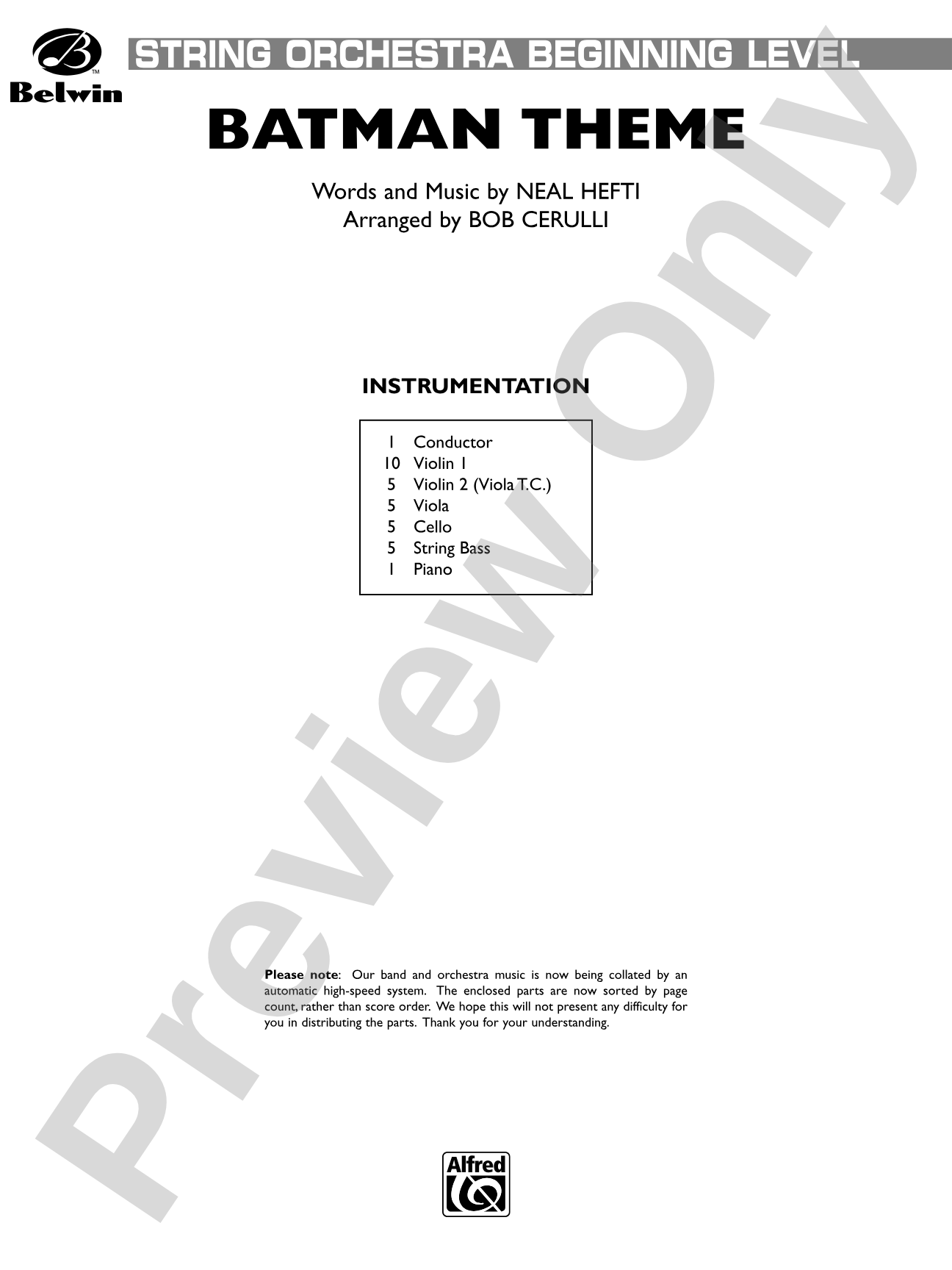 Great Themes from TV and Movies: String Orchestra Conductor Score & Parts