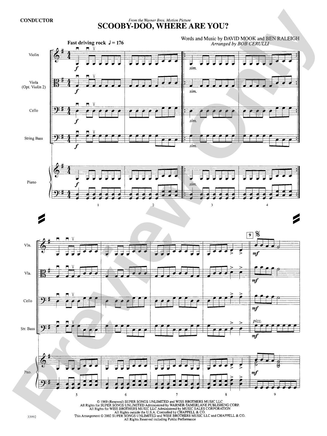 Great Themes from TV and Movies: String Orchestra Conductor Score & Parts