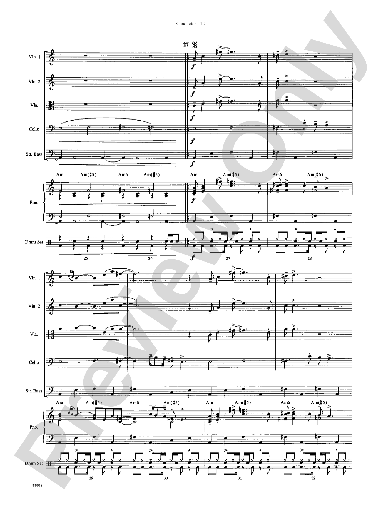 Great Movie Themes: String Orchestra Conductor Score & Parts